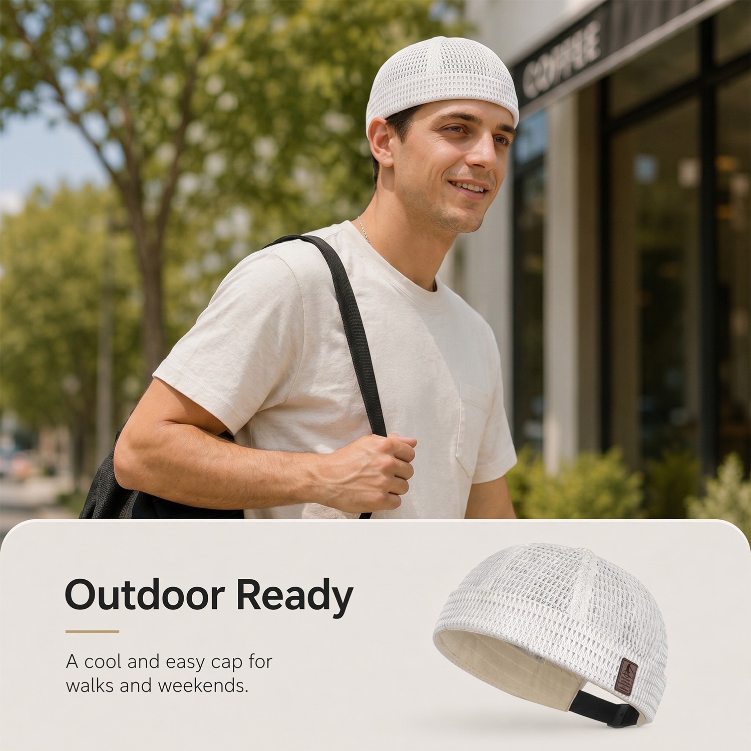 New Men Breathable Quick Dry Mesh Skullcap Brimless Adjustable Docker Beanie Hat