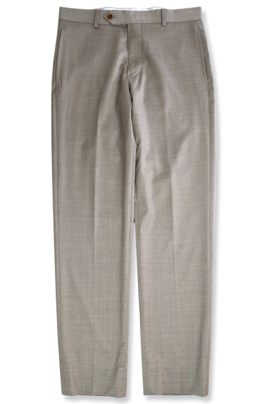 Brooks Brothers Taupe Slim Fit Reda Wool Flat Front Wool Pants, 31W 30L BB-2761