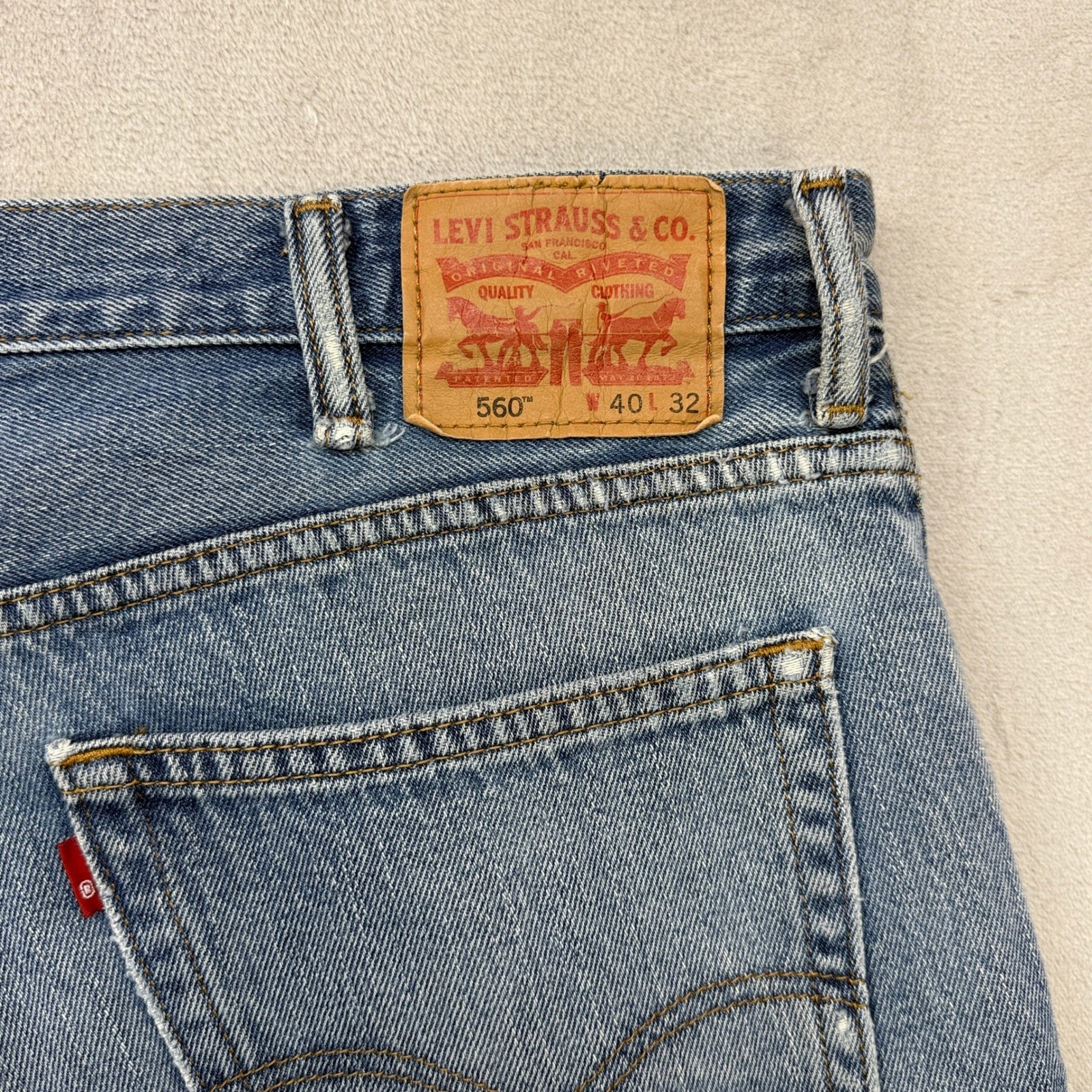 Levis 560 Comfort Fit Jeans Mens 40×32 Blue Loose Baggy Tapered Denim Streetwear