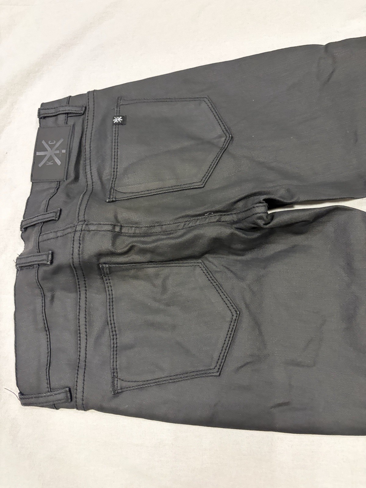 Kill City Black Waxed Denim Jeans Mens 28×30 Skinny Moto Biker Punk Excellent Co