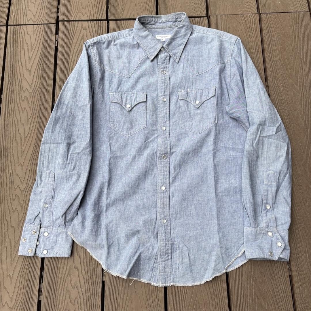 Engineered Garments Chambray Western Shirt Size L Japanese Designer F/S