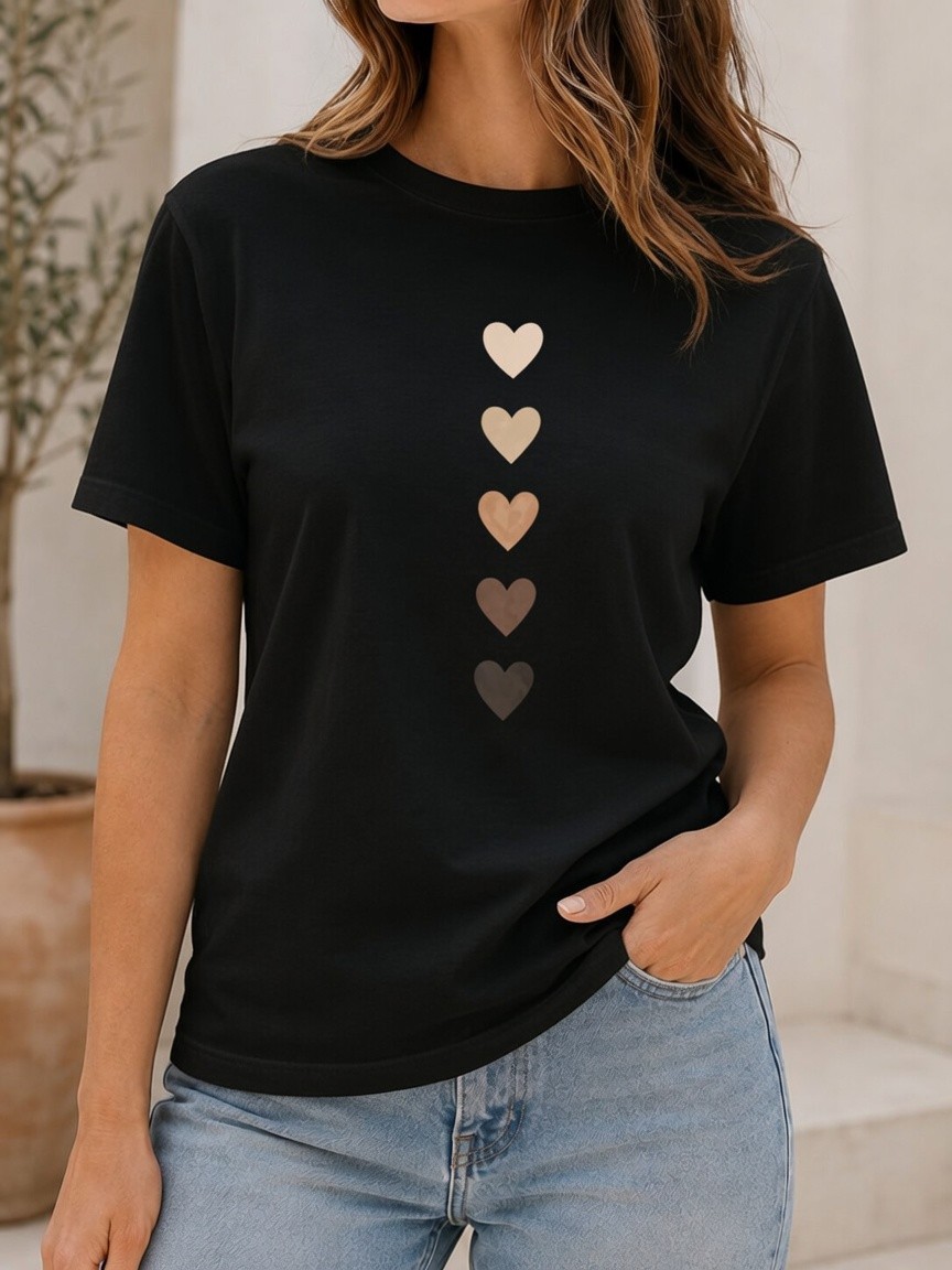 Skin Tone Hearts Equality Diversity Graphic T-Shirt