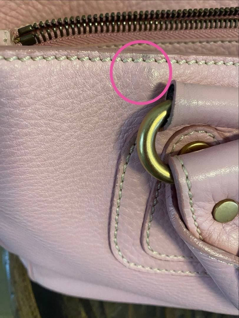 CELINE Boogie Bag Leather Pink Spacious Authentic From Japan