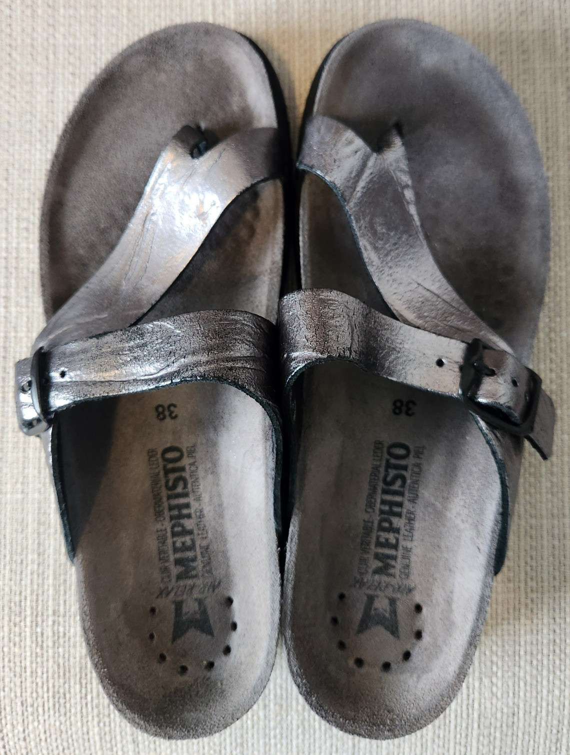 Mephisto Helen Sandals, women’s size 38, pewter/grey – great condition!