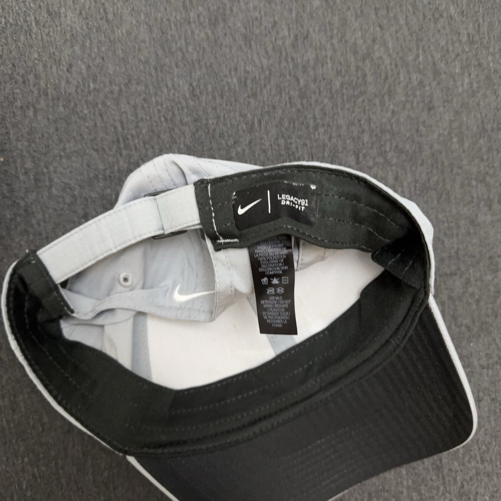 Nike Legacy 91 Hat OSFA Gray Big Swoosh Adjustable Lightweight
