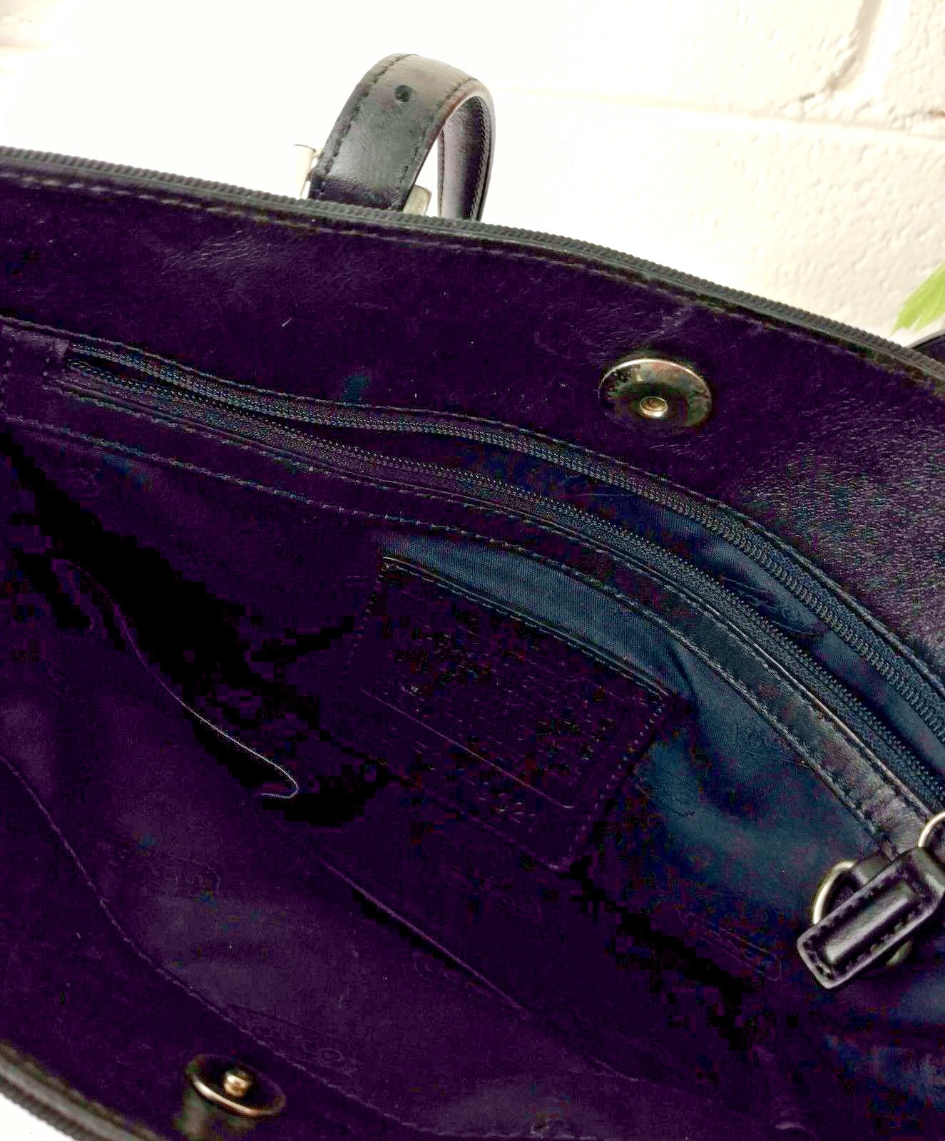 COACH VINTAGE BLACK JACQUARD/TRIM LEATHER No. 9321 SHOULDER BAG PURSE