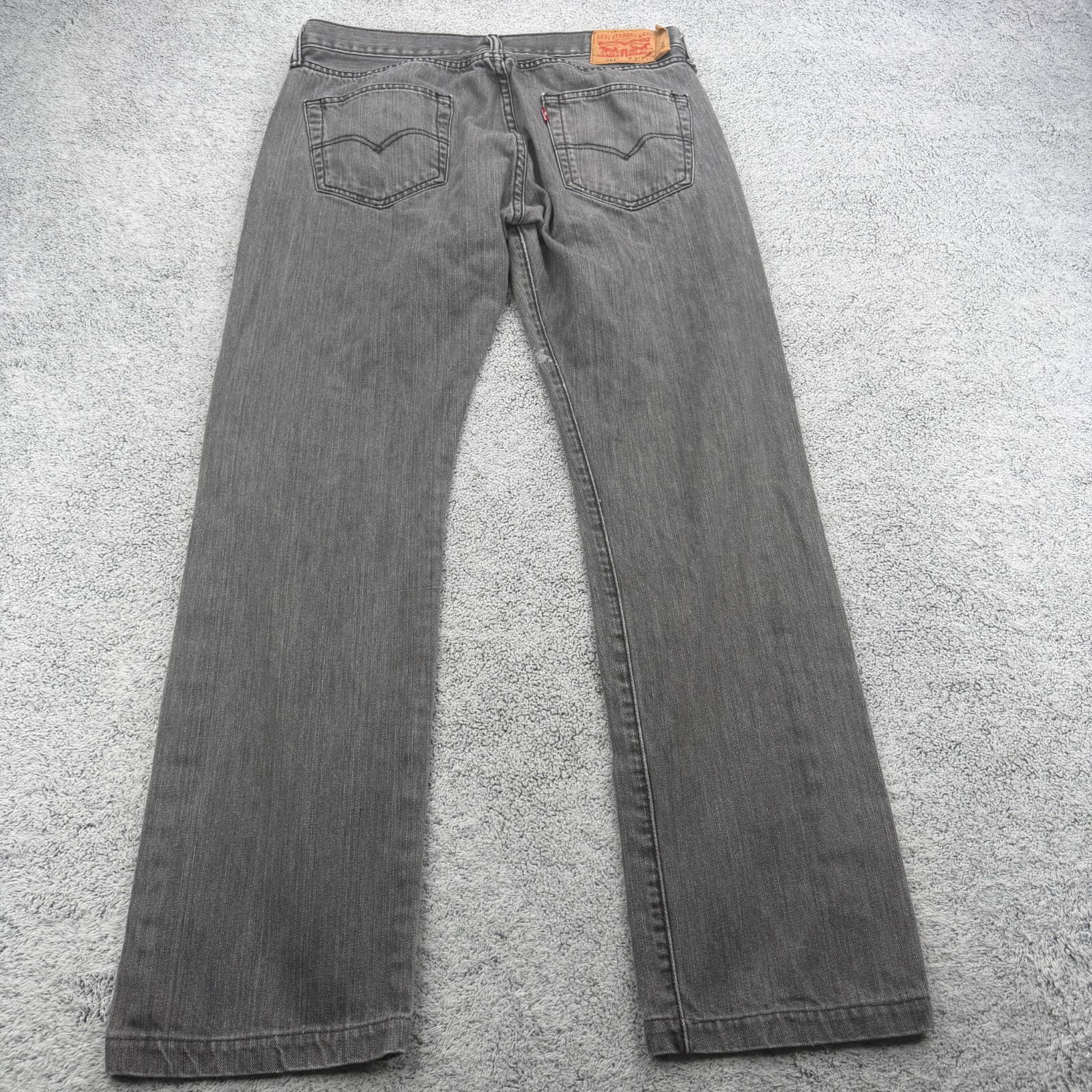 Levis 501 Jeans Mens 33×31 Gray Black Button Fly Straight Denim Pants Cotton