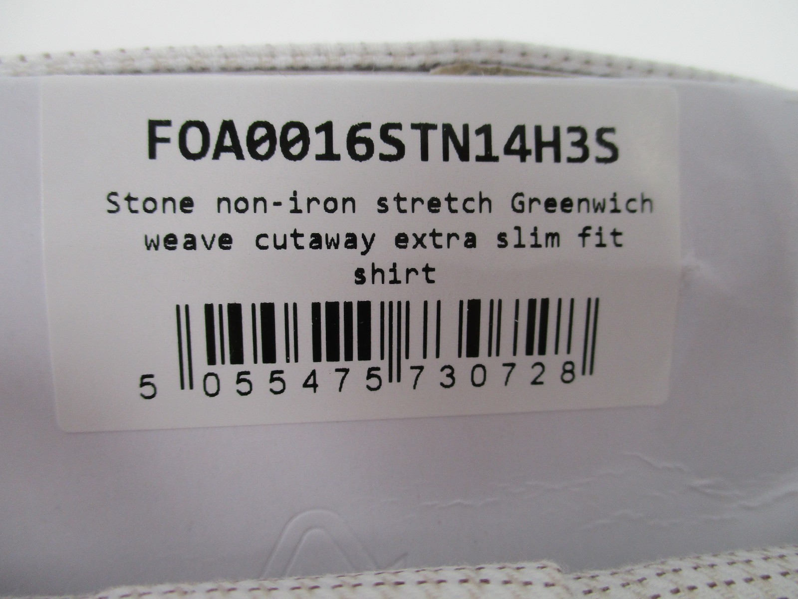 -NWT Charles Tyrwhitt Stone Greenwich Weave Cutaway Ex Slim Fit Shirt 14.5/33in