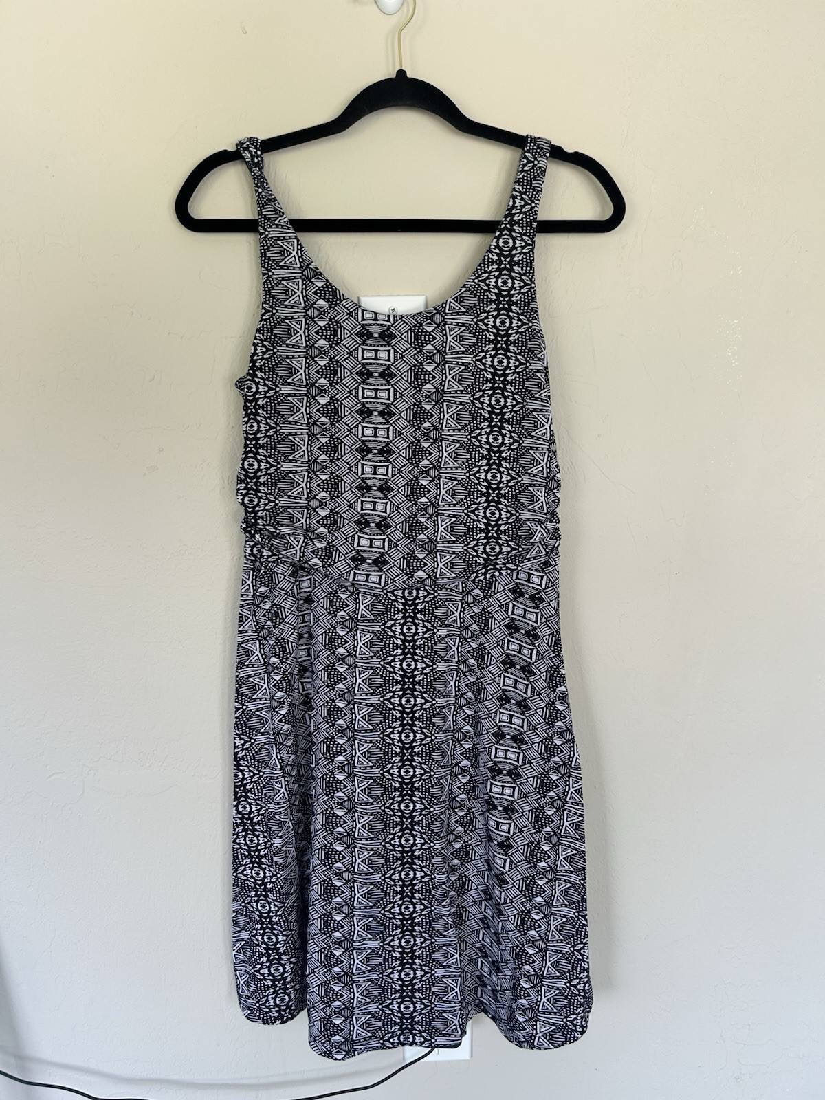 Vintage Faded Glory Womens Geometric Print Sleeveless Dress Size Med (1664)