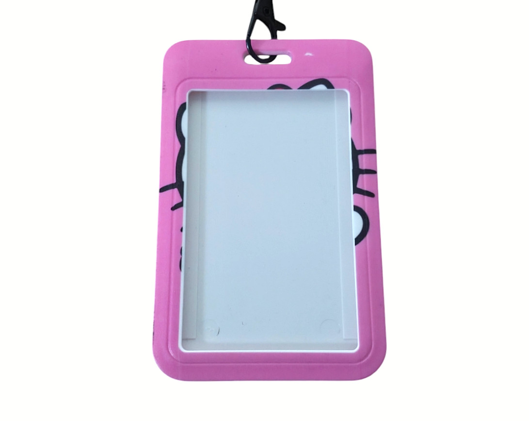 Hello Kitty ID Badge Holder Lanyard Pink Clip Card Holder New Free Ship