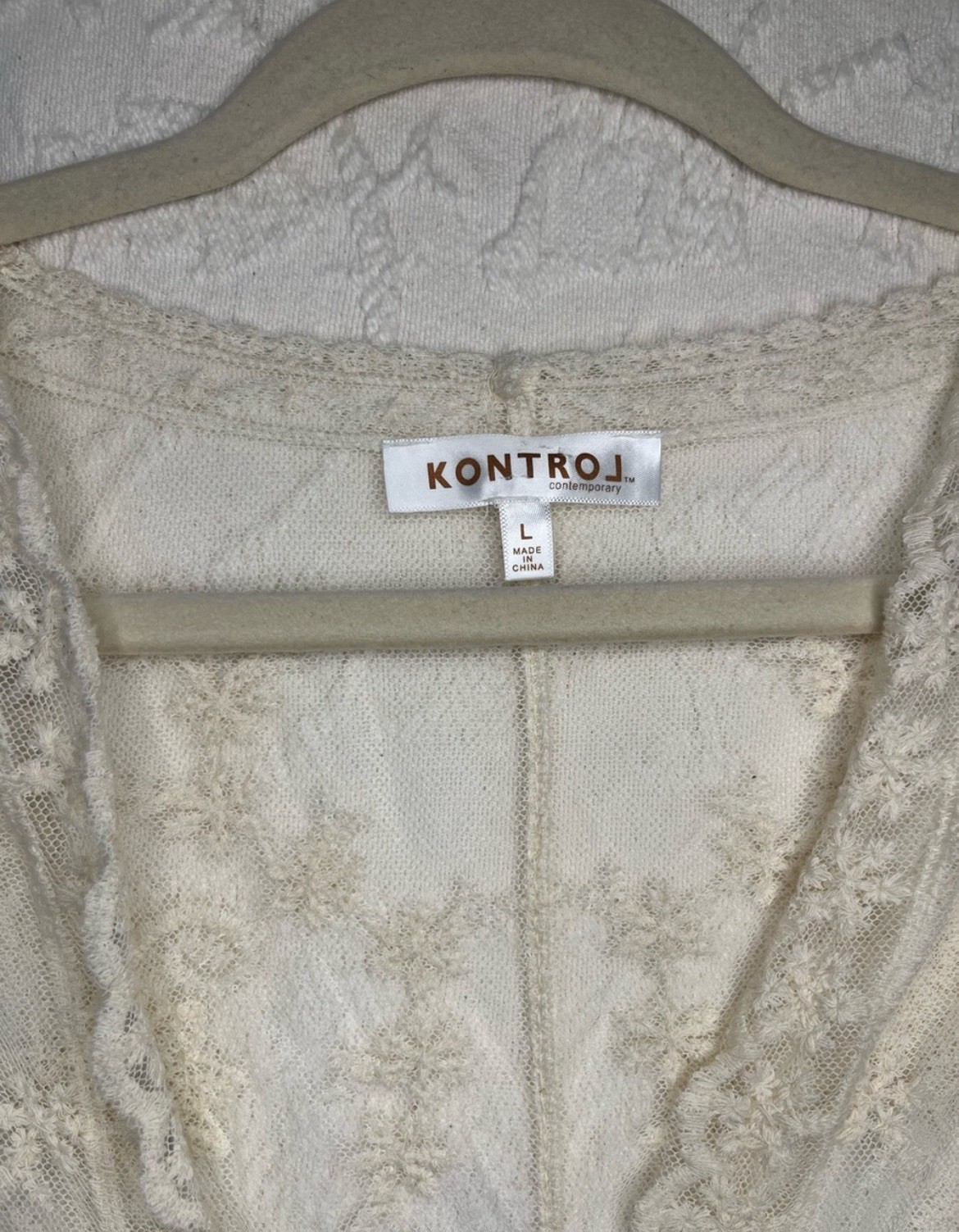 NWT KONTROL Ivory Floral Lace Kimono Duster – Boho Bridal