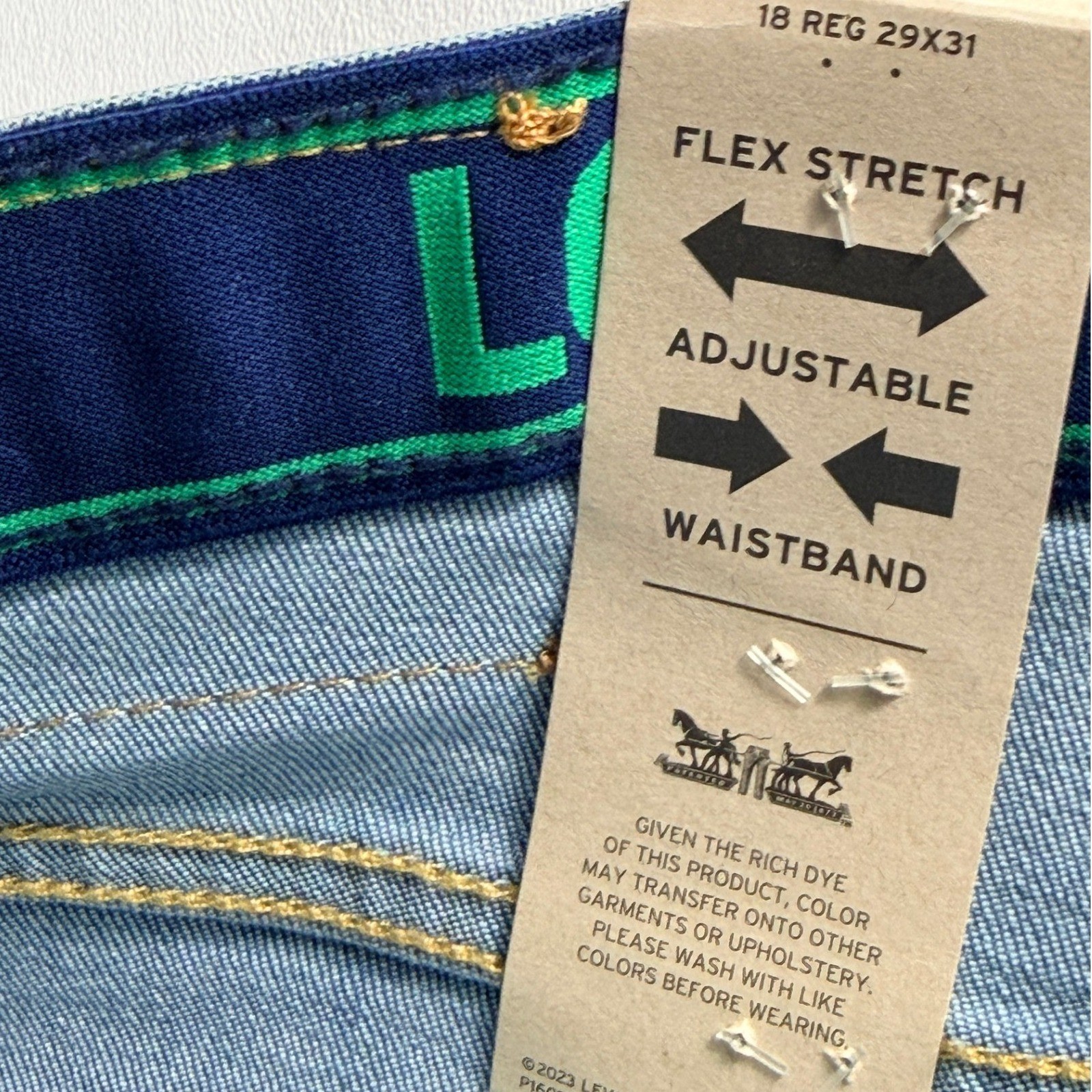 Levis 511 Slim Eco Performance Boys Jeans Size 18 Reg 29×31 Adjustable Waist NWT