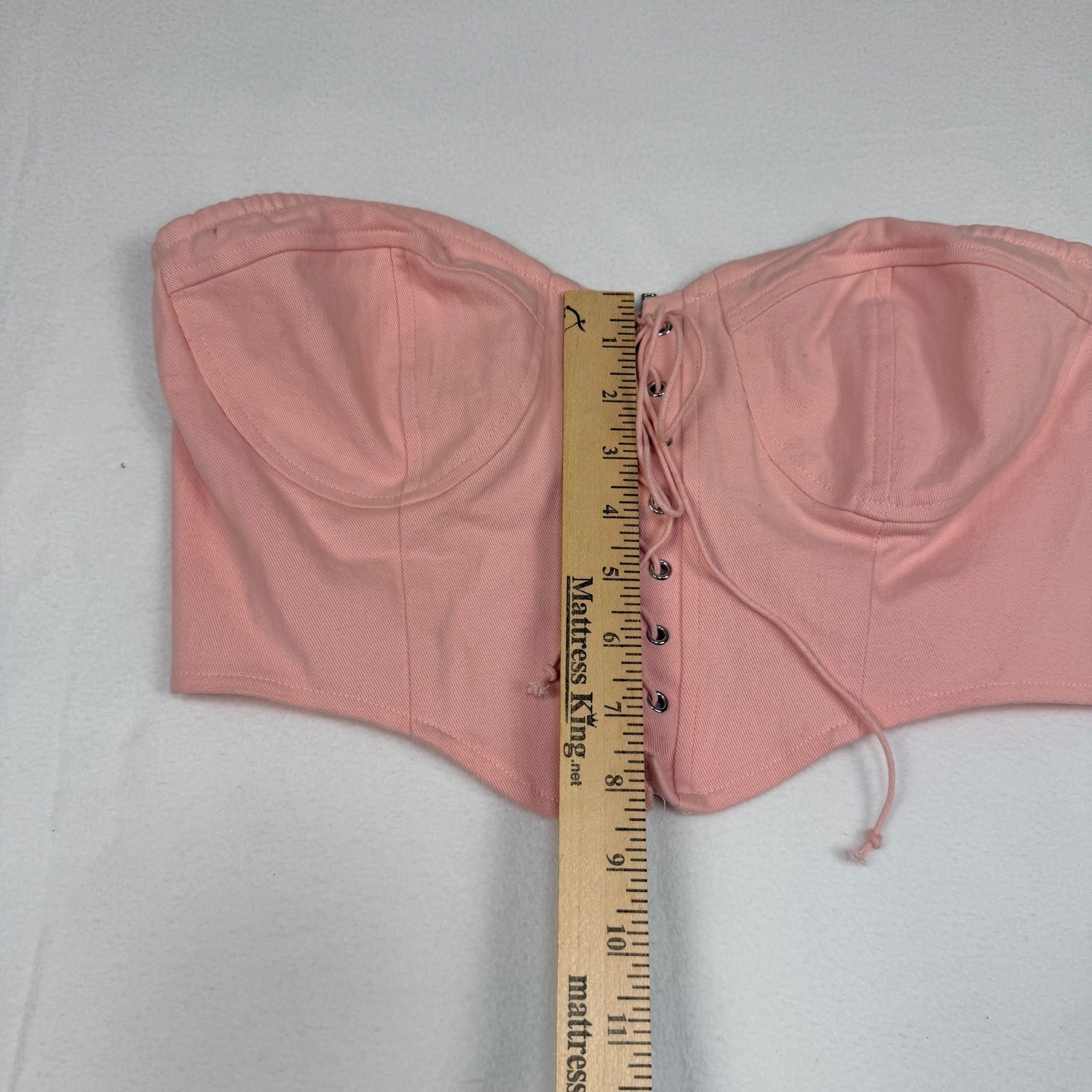 LA Hearts PacSun Pink Lace Up Corset Bustier Tube Top Medium NEW