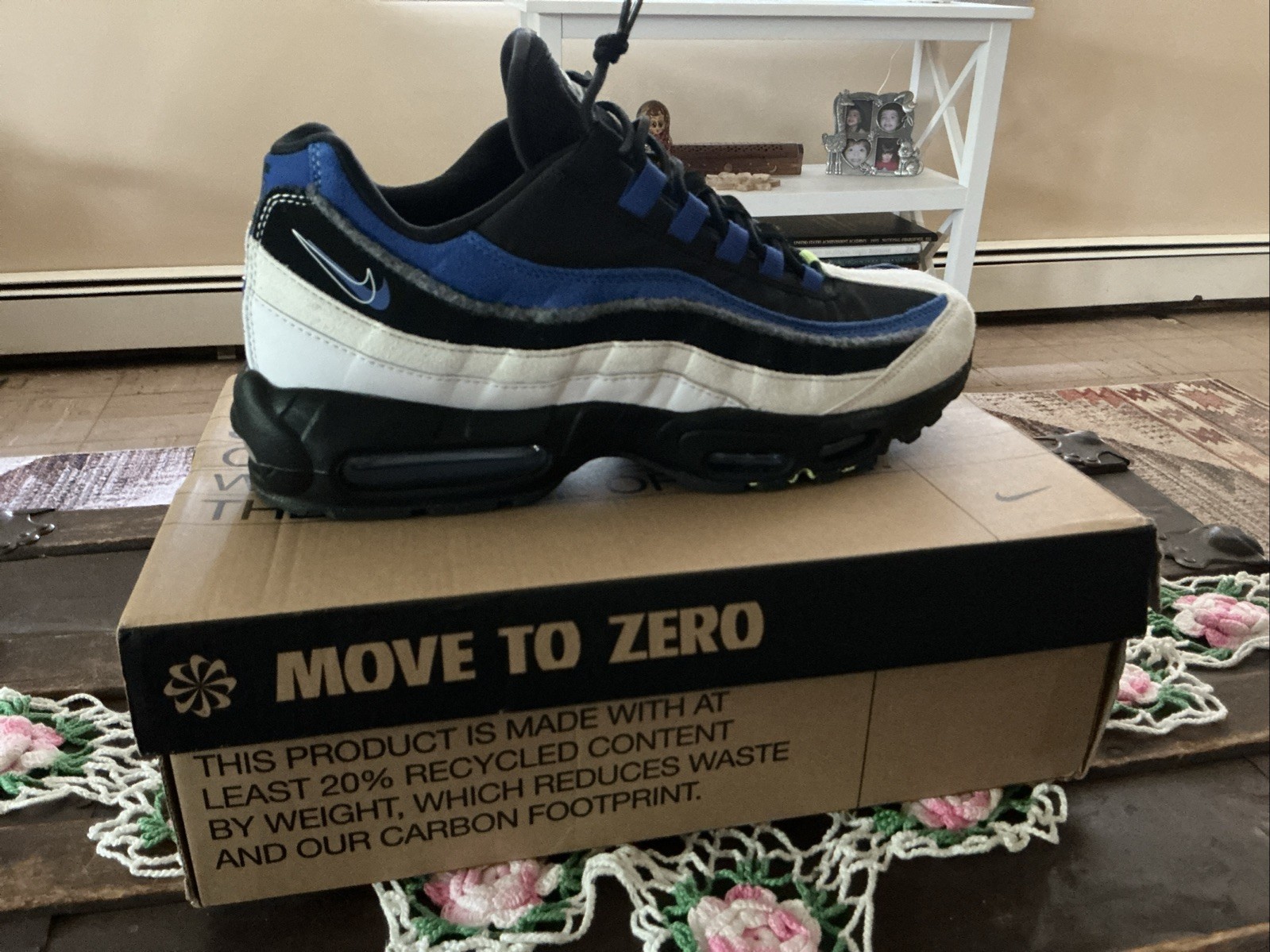 Size 11 – Nike Air Max 95 SE Double Swoosh – Black Game Royal With Box
