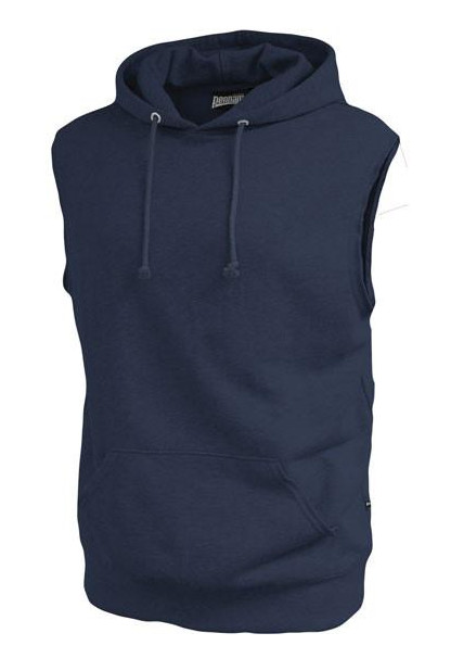 Men’s Sleeveless Pullover Hooded Sweatshirt Solid Cotton Vest Hoodie Pockets
