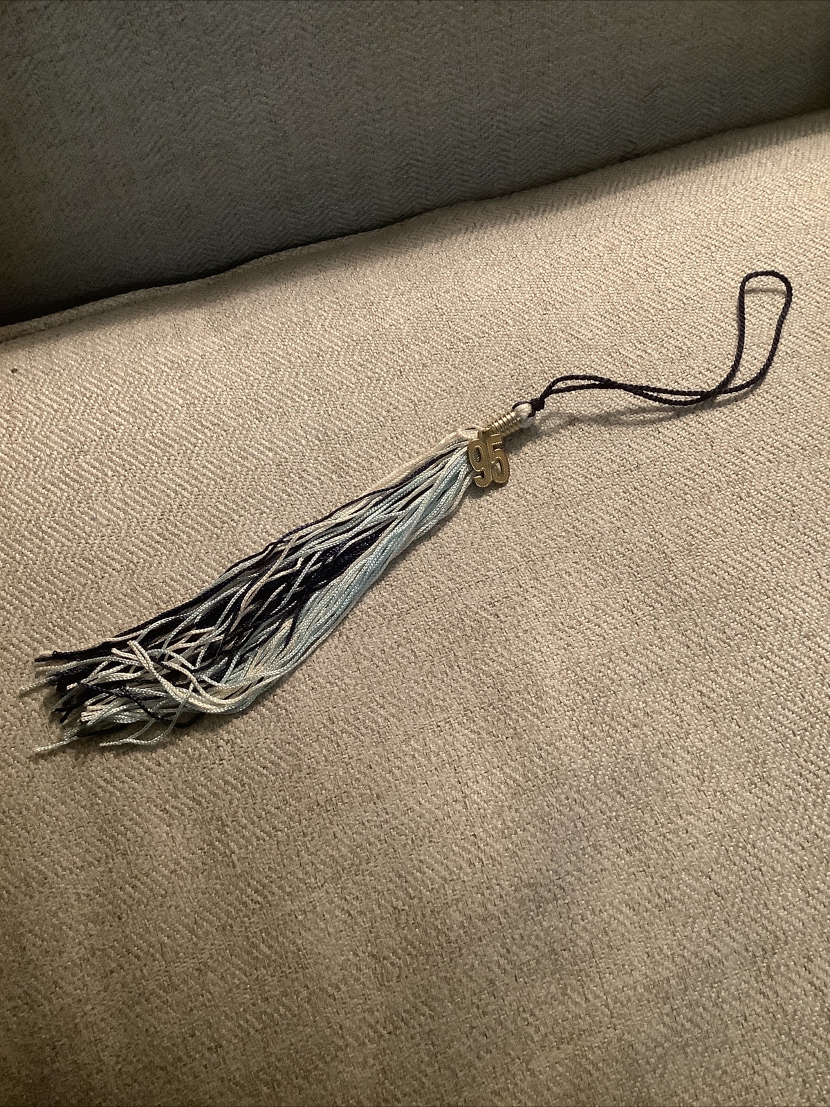 High School Graduation Tassel 9″ Blue White Cap/Gown
