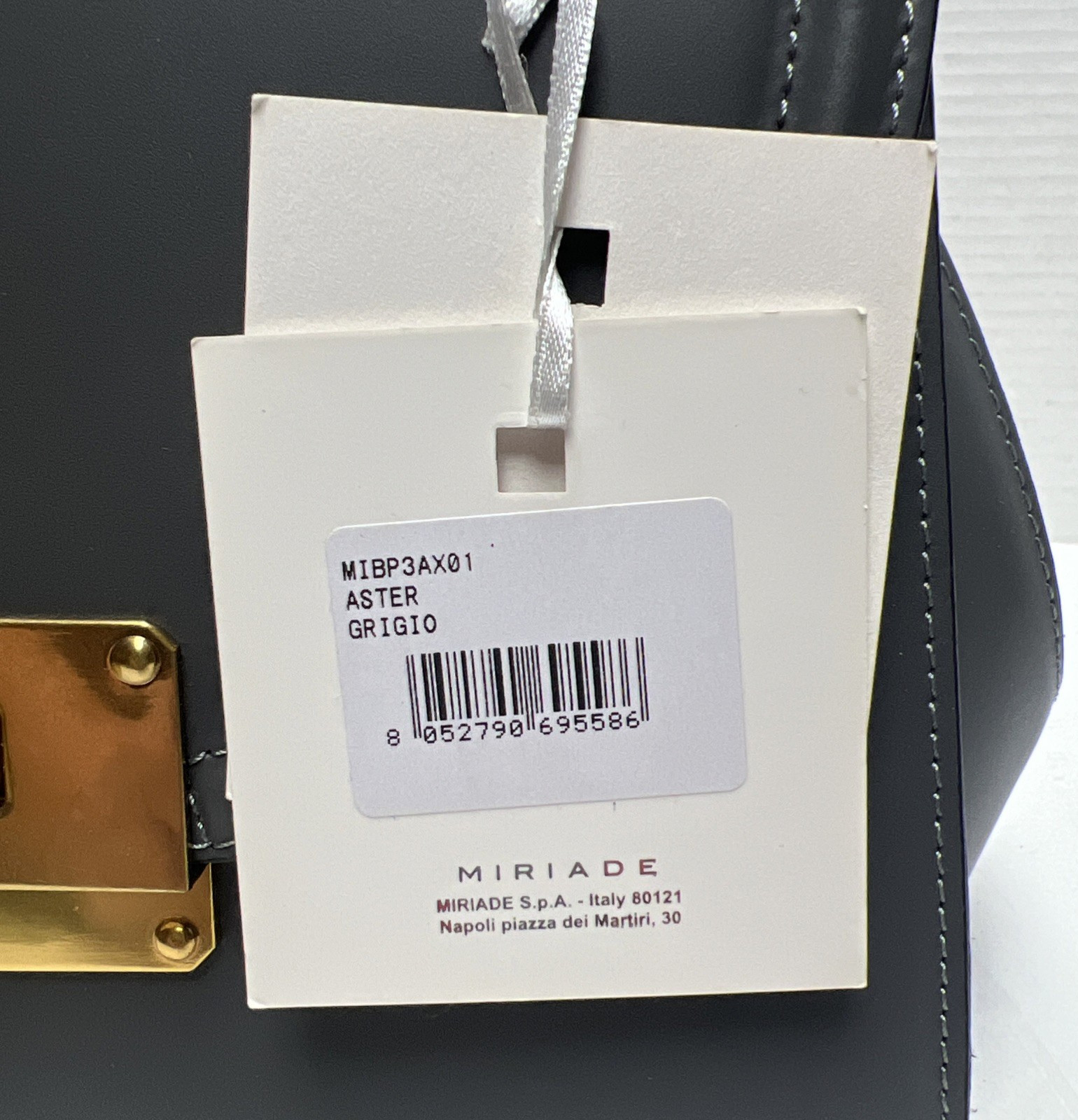 WOMEN MIRIADE ASTER GRIGIO GRAY LEATHER SHOULDER BAG – MADE IN ITALY