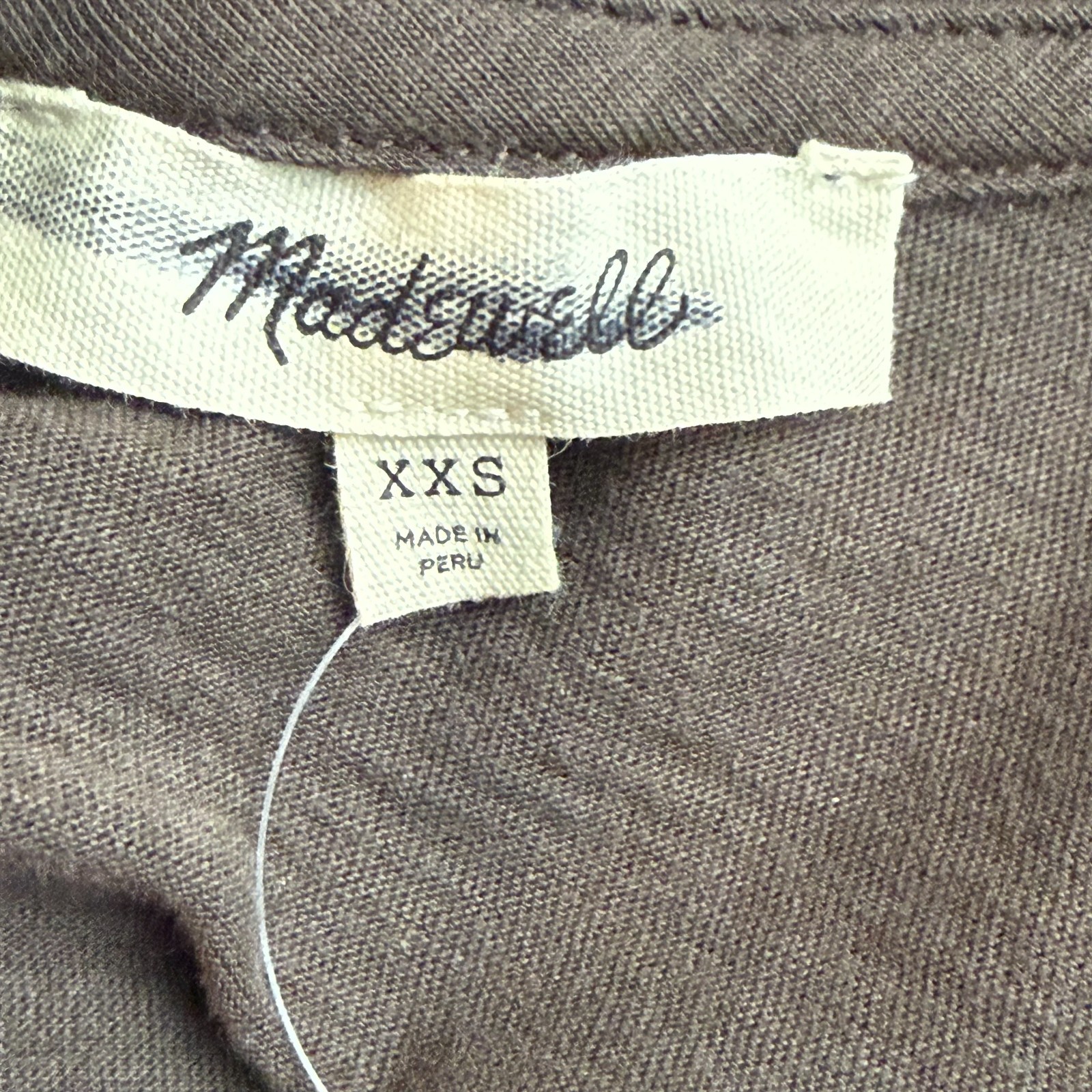 MADEWELL The Easy Crop Crew Tee Soft Slub XS Roasted Chicory Pima Cotton NWT B98