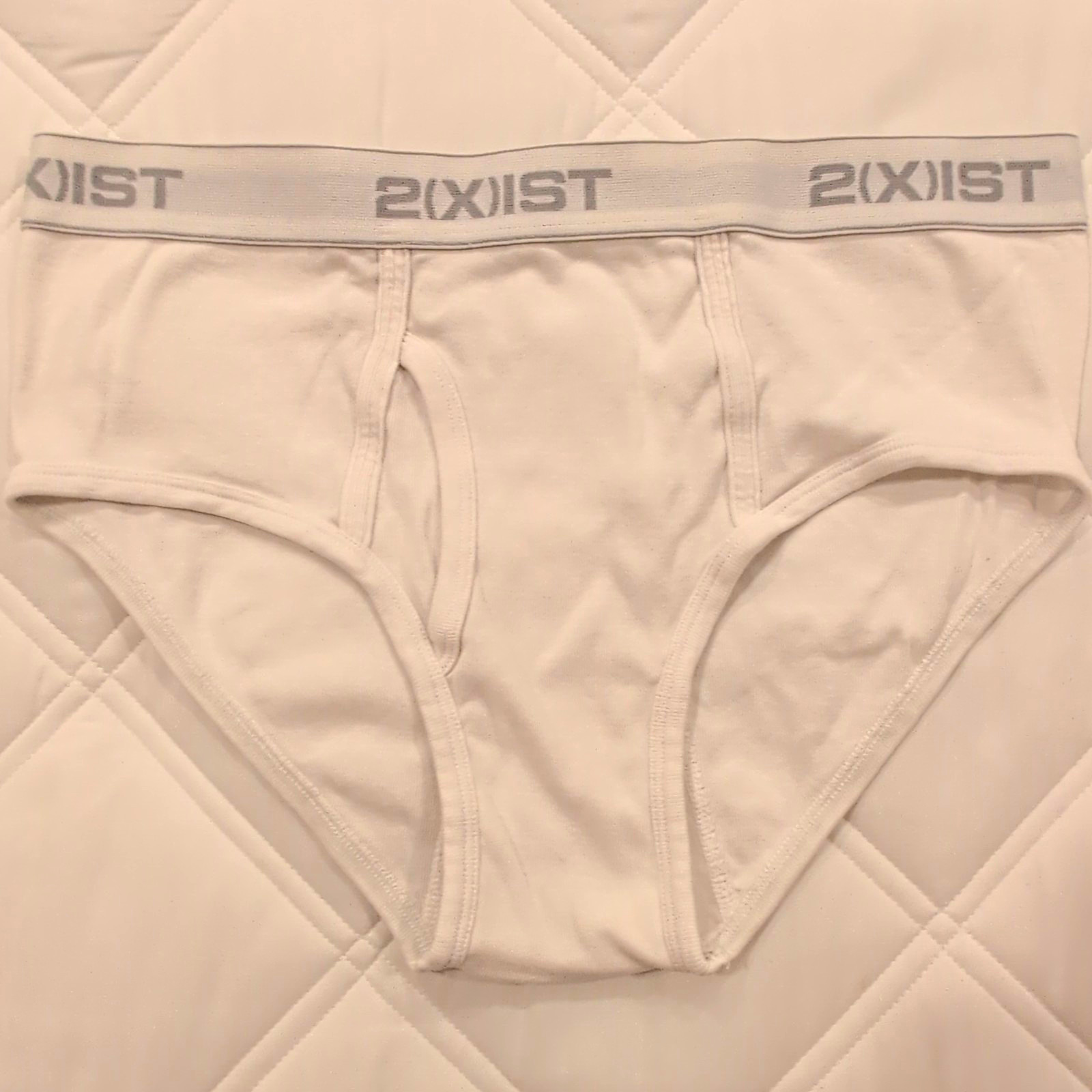 2(X)IST Essentials Men’s Brief Underwear Cotton Knit White Solid Regular 34