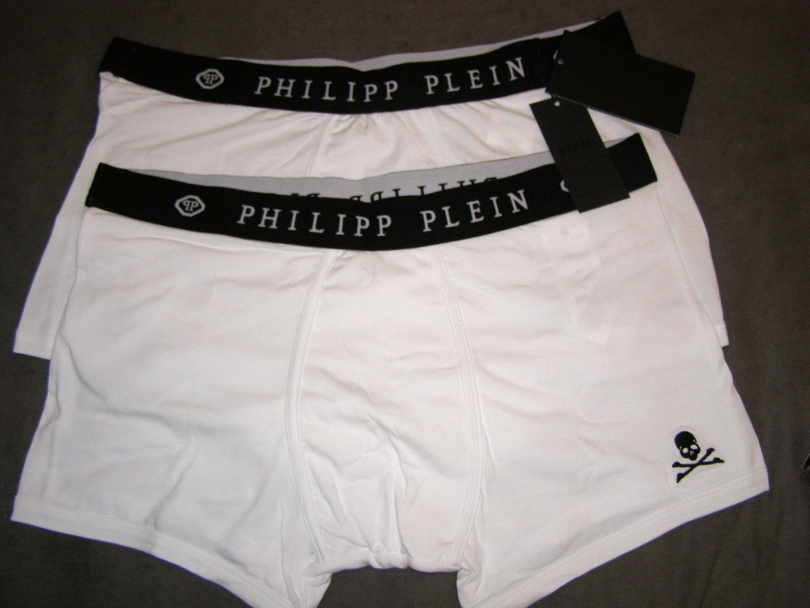 PHILIPP PLEIN Exclusive Luxury Underwear, 2 Pack Skull, White, XXL – NEW