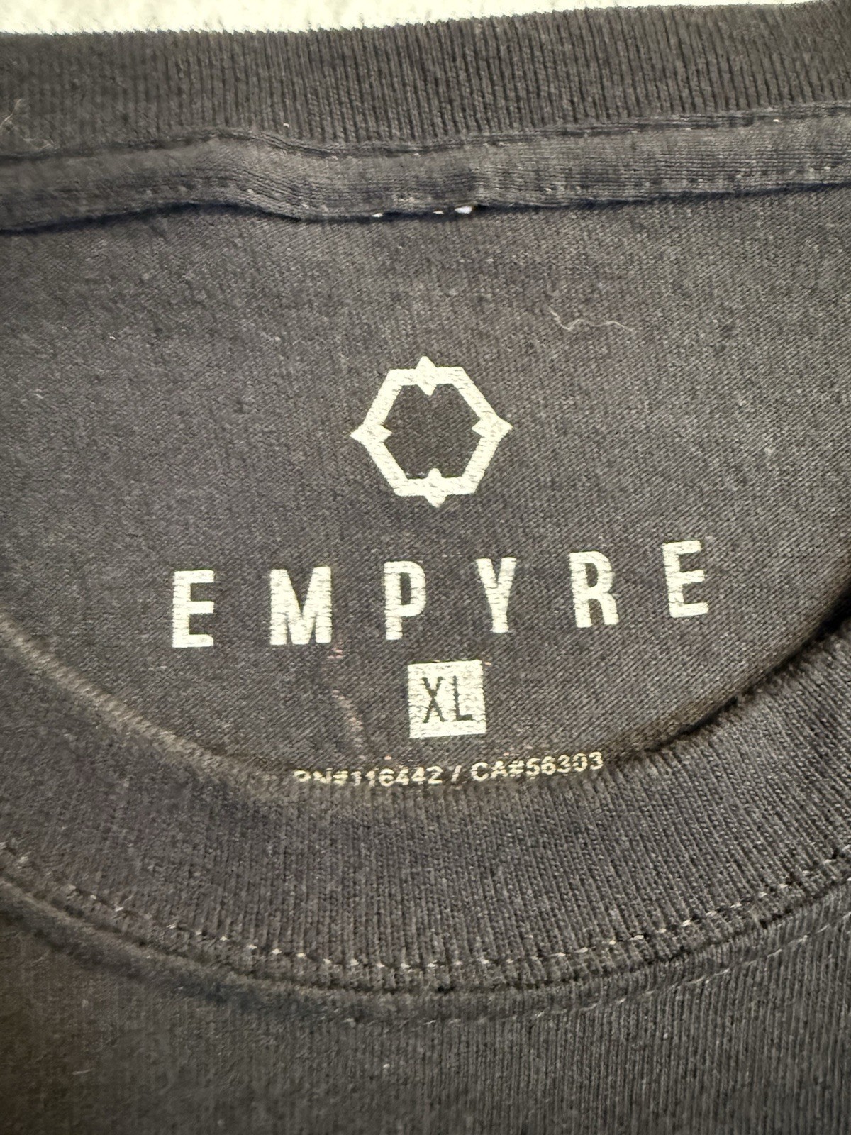 Empyre Crew Neck Short Sleeve Graphic T Shirt Mens Size Extra Large XL Black