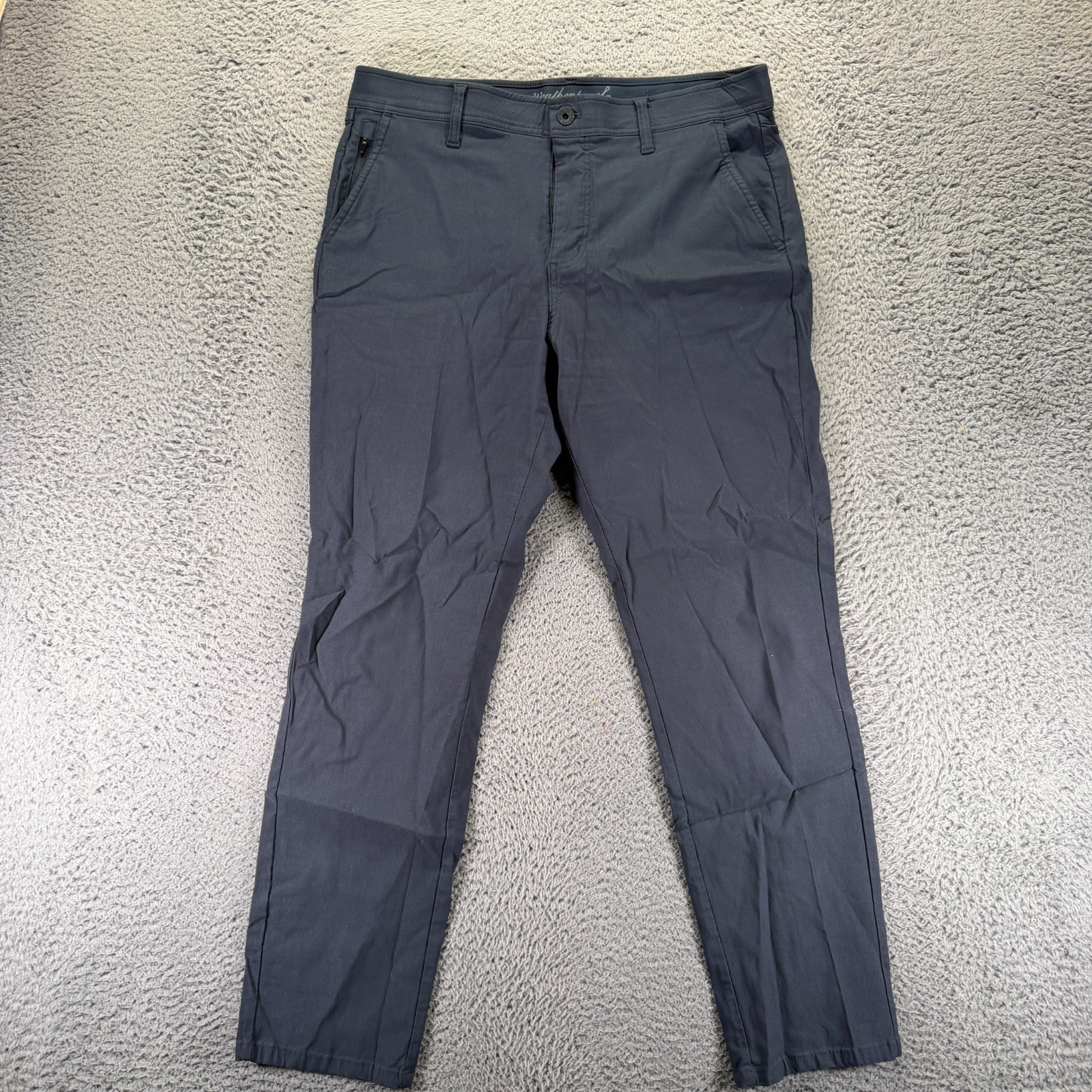 Weatherproof Vintage Pant Mens 36×30 Gray Polyester Khakis Straight Performance