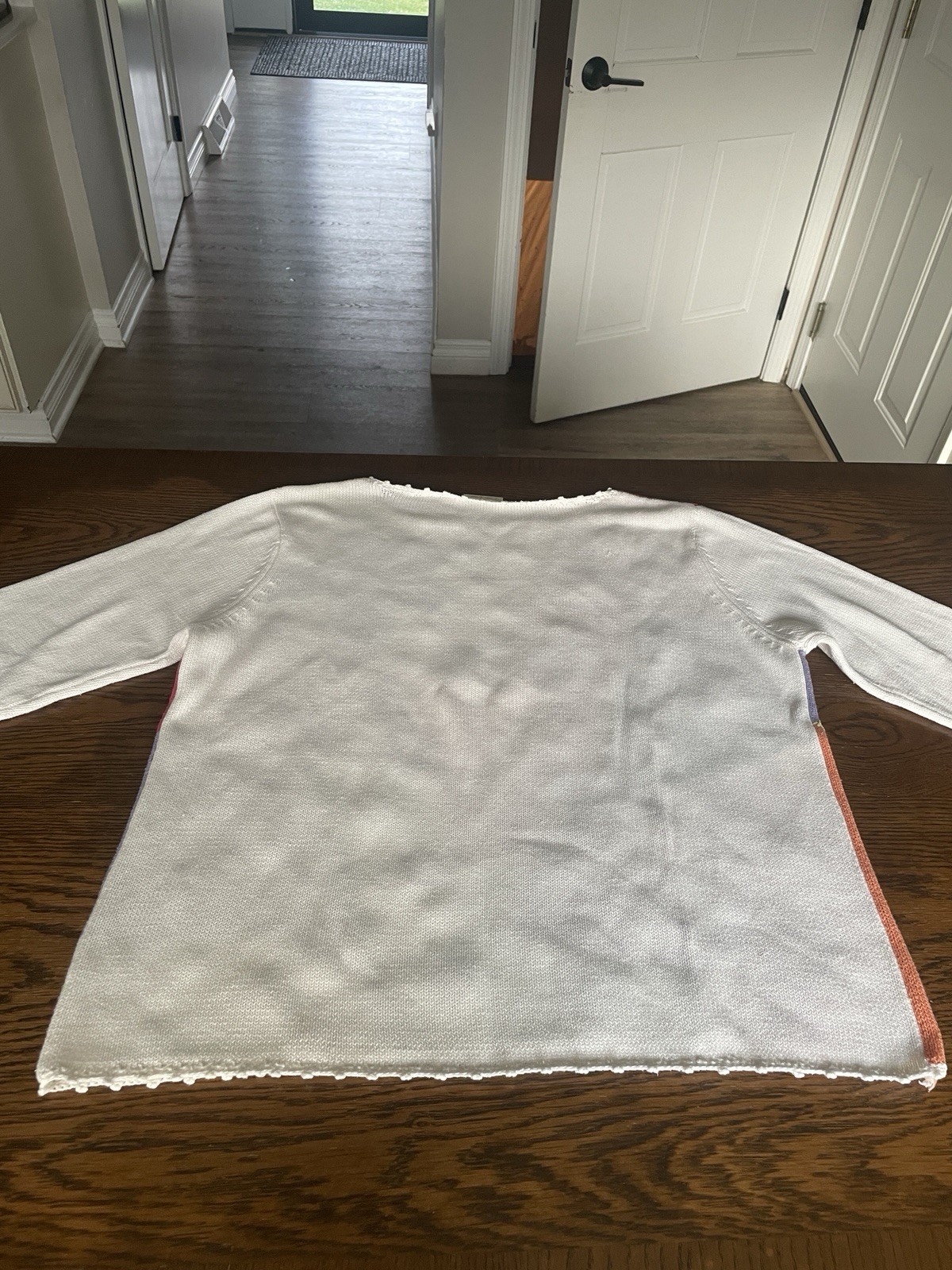 Bobbie Brooks XL Patchwork Butterfly Knit 3/4 Sleeve Sweater