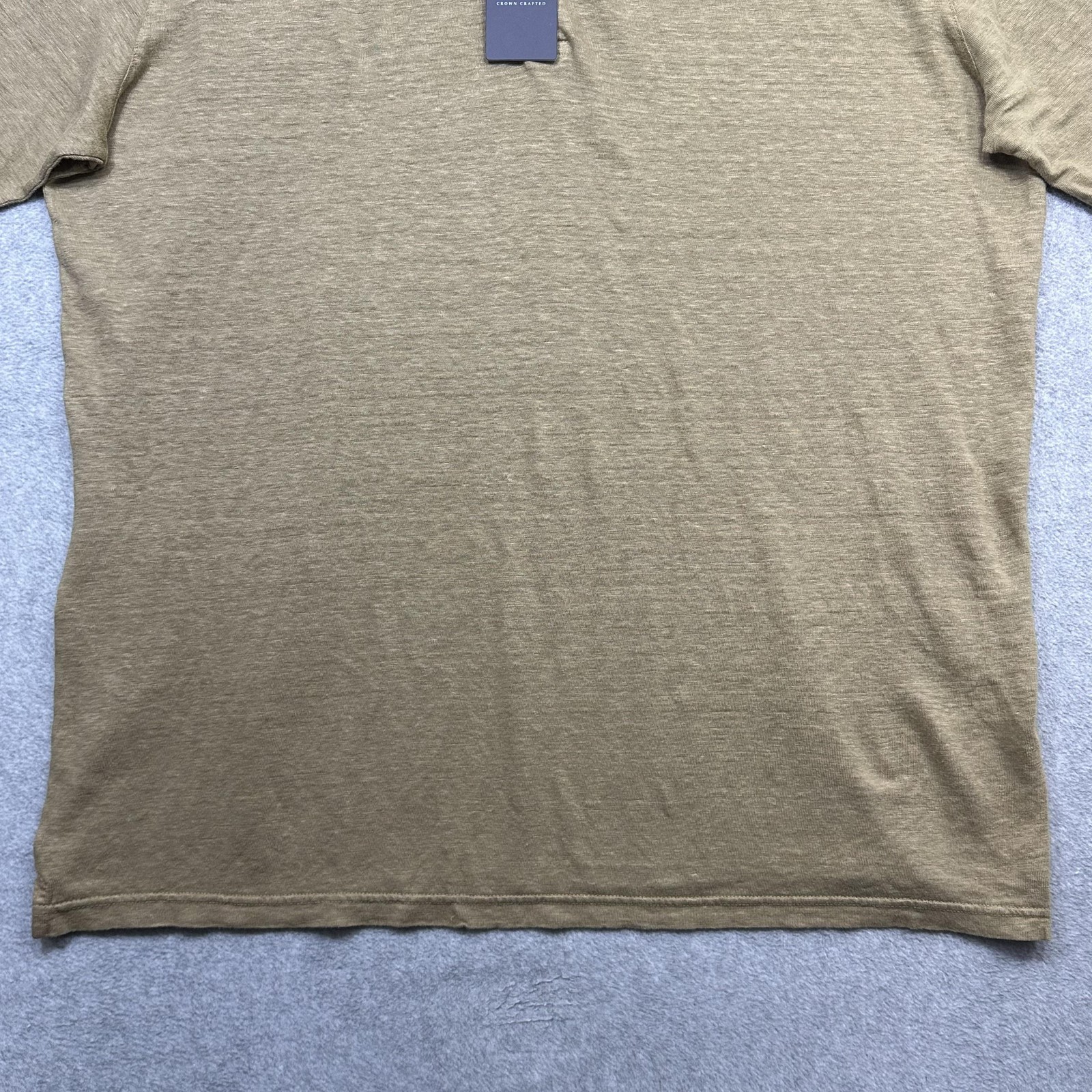 Peter Millar Greystone Polo Shirt Mens Large Beige Linen Crown Crafted Summer