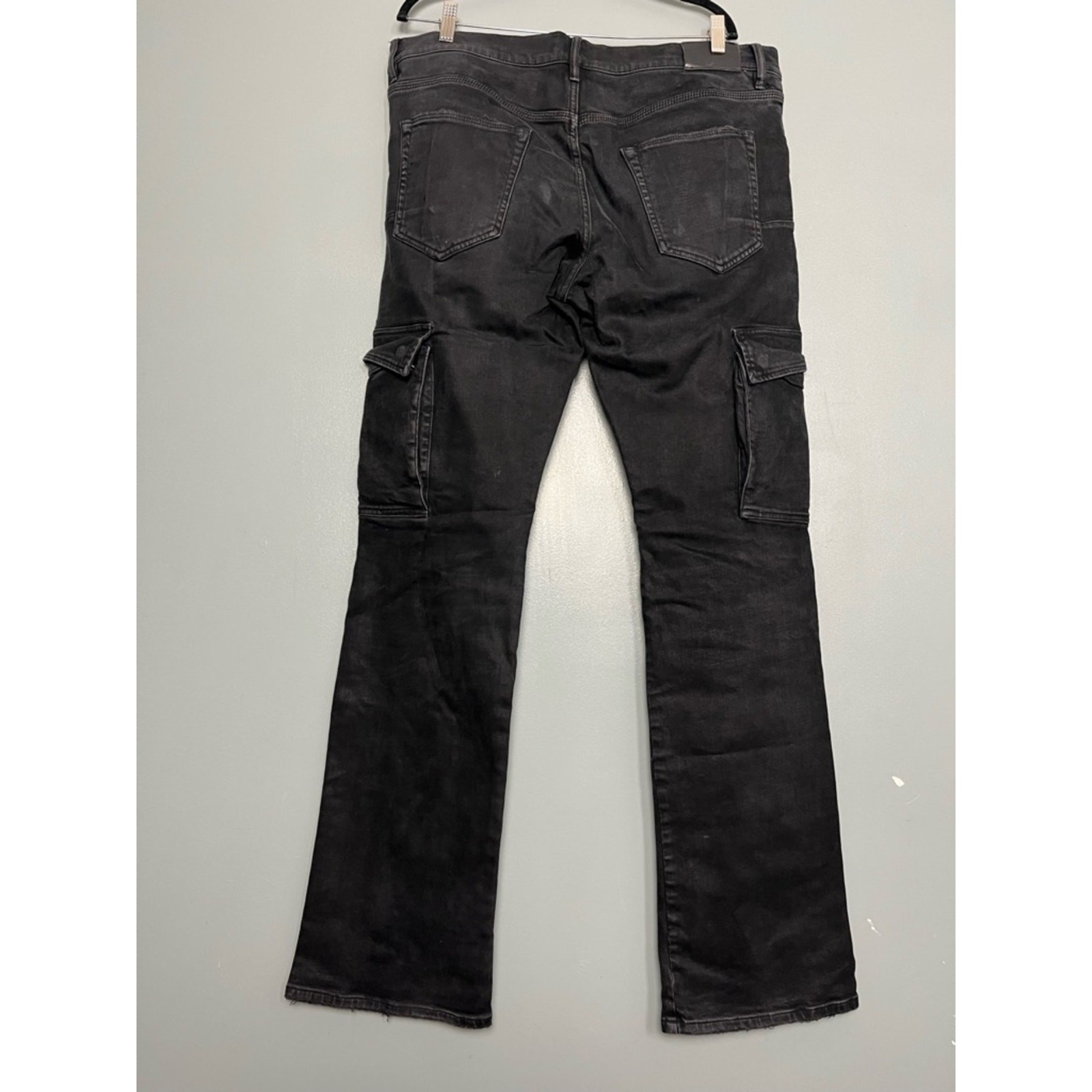 Purple Brand Men’s Cargo Pocket Jean Style P004 Black Denim Straight Leg Size 38
