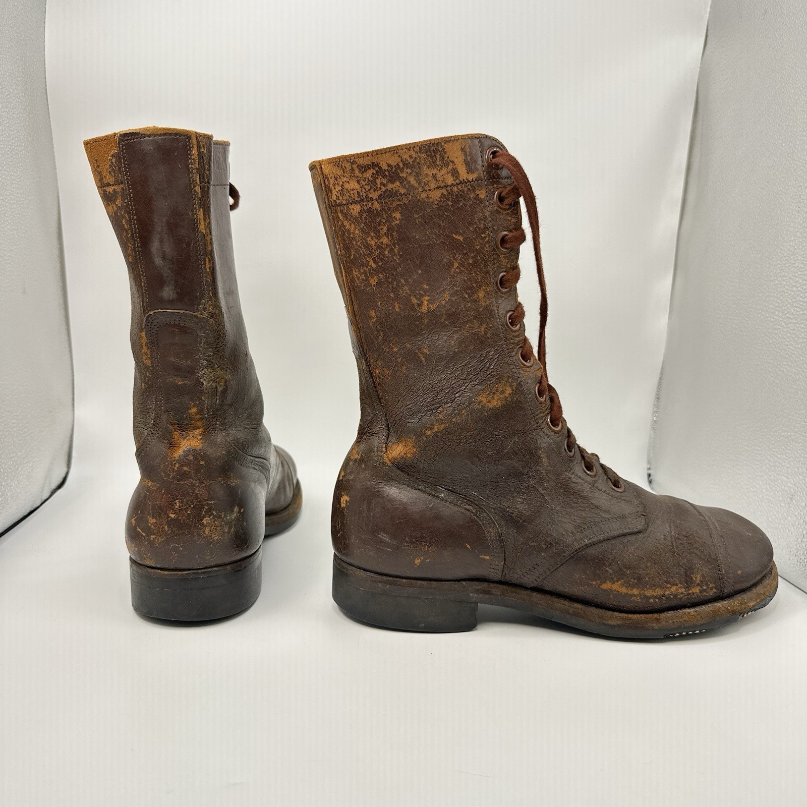 1952 Korean War US Army Paratrooper Jump Boots Men size 9.5 W Leather Named