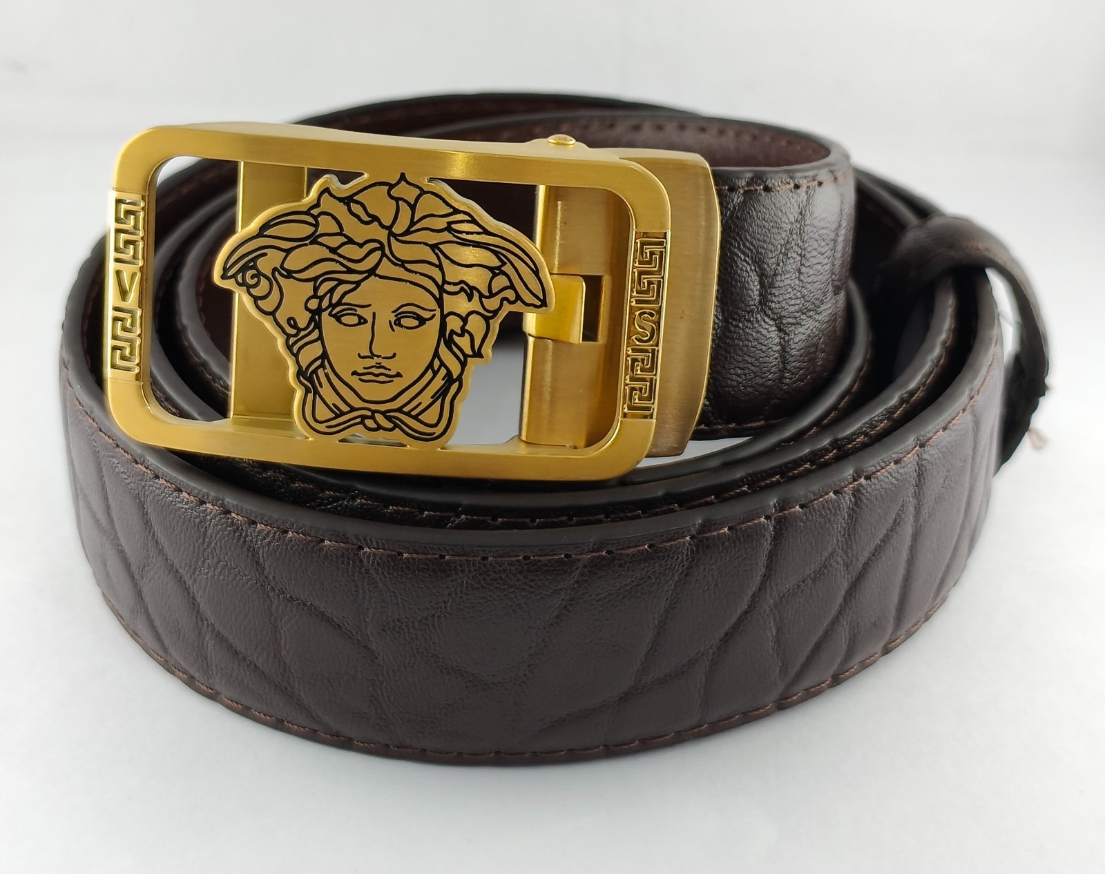 Versace Special Edition Brown Color Men Leather Belt With Box Elevate Your Style