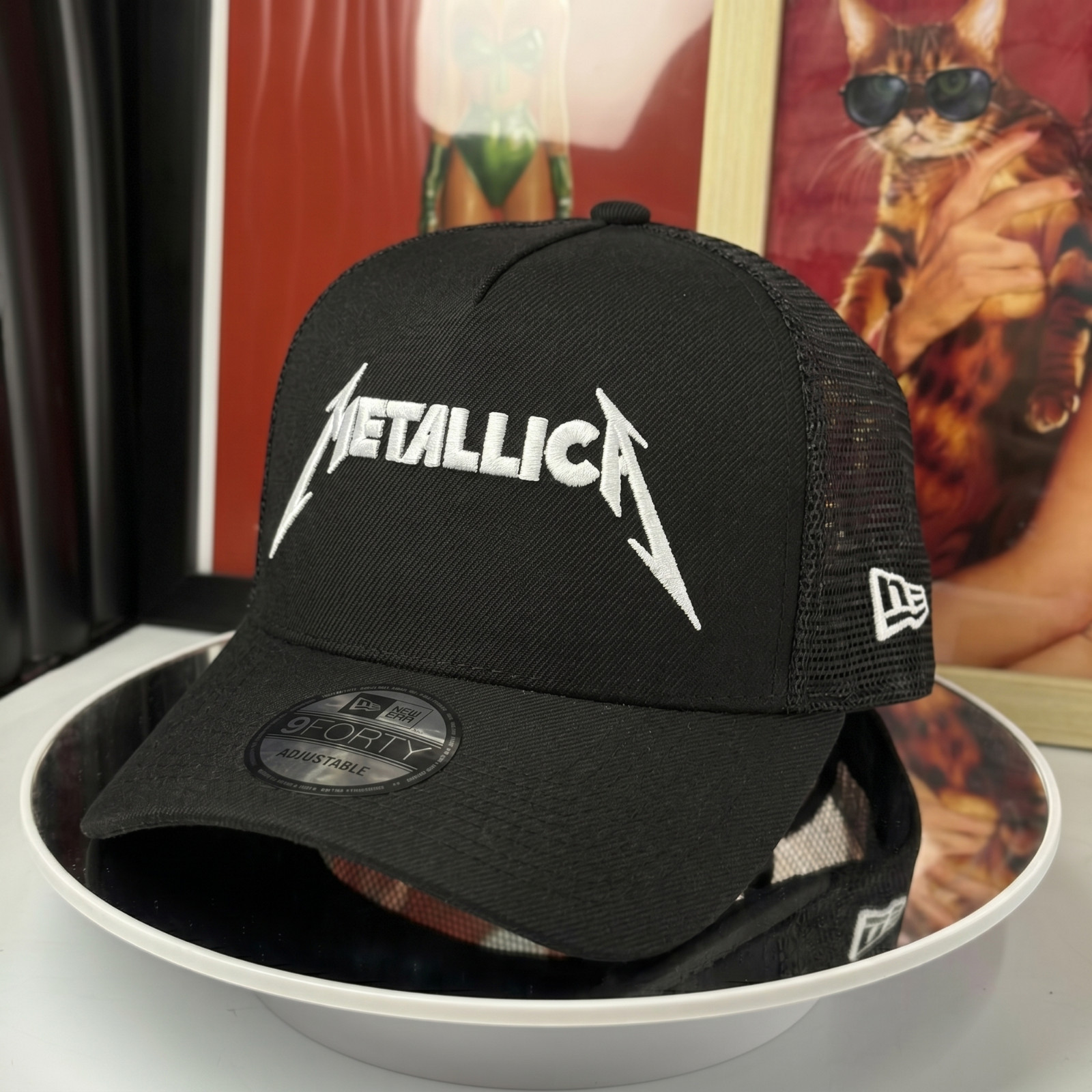 Metallica Embroidered Trucker Hat, 9FORTY Style Mesh Back Cap