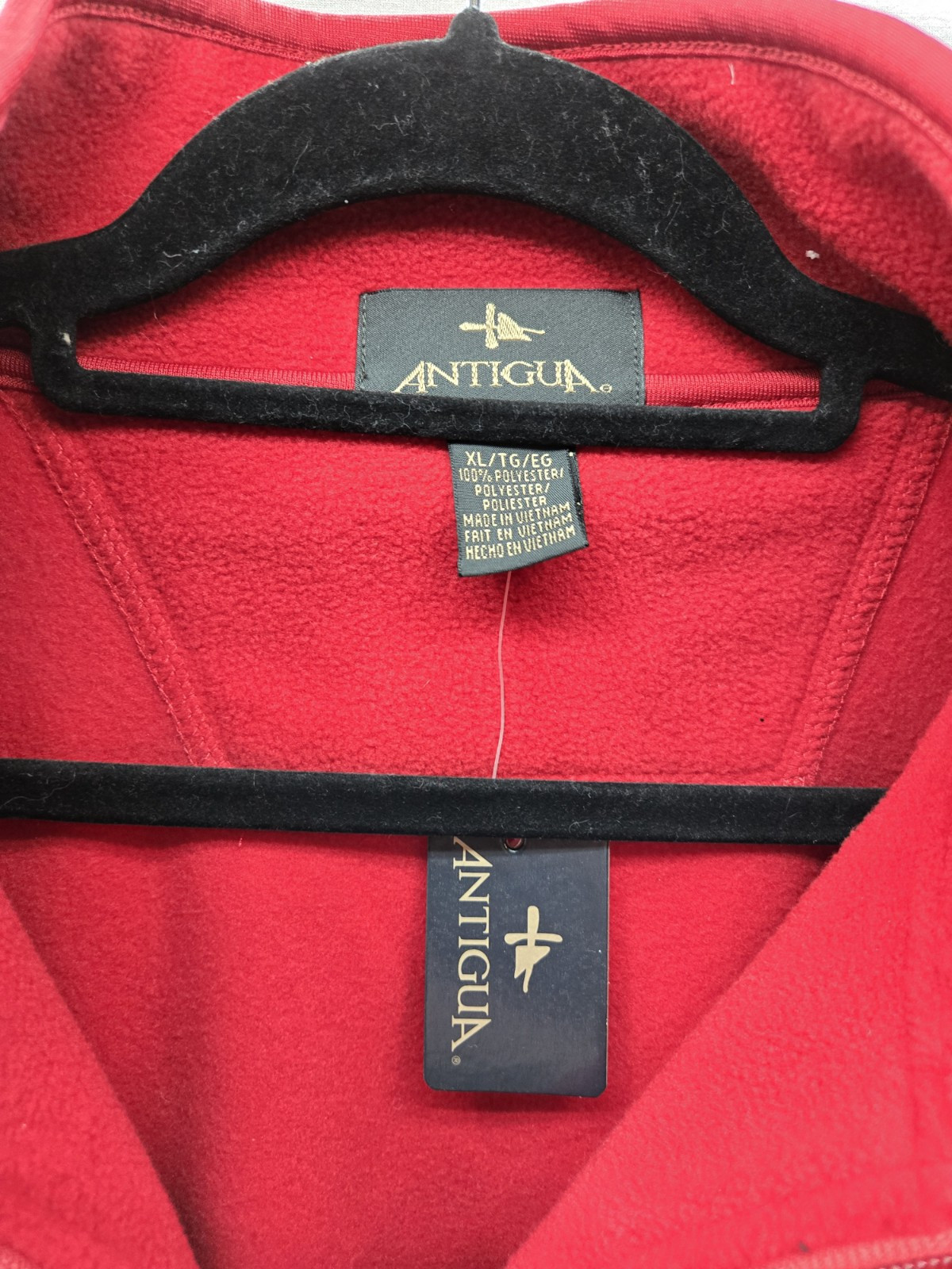 Vintage Kraft Pullover Antigua Sweatshirt Red Logo 1/4 Zip Fleece 5280 Mens Xl