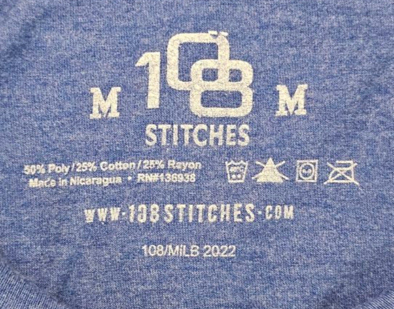 Durham Bulls 108 Beer & Baseball Blue T-Shirt 108 Stitches Size Medium