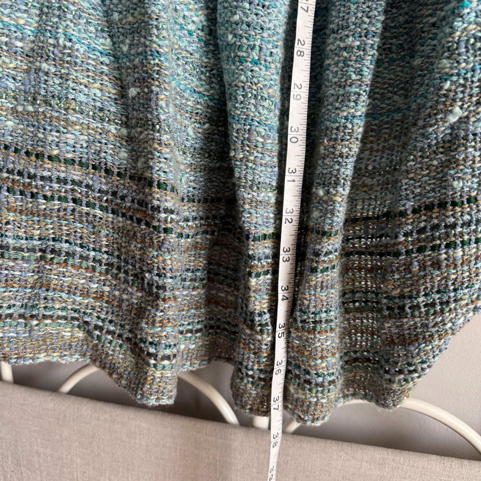 Katherine Ancona HandWoven Cocoon Cardigan Purple Blue Ombre Boho Artisan Kimono