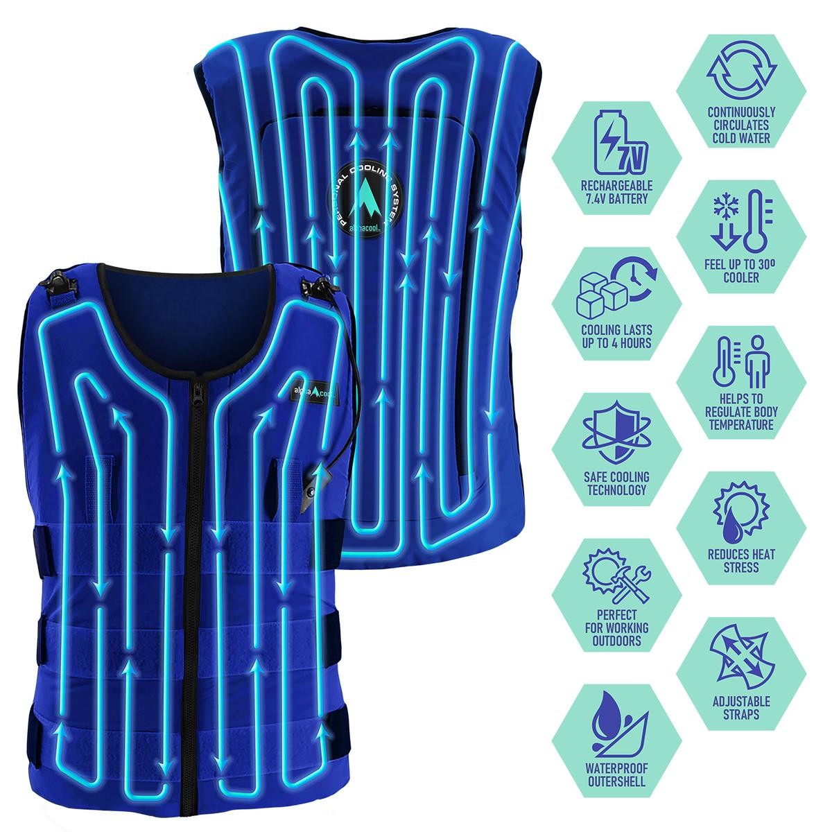 AlphaCool 7V Circulatory Cooling Vest System 3XL/4XL
