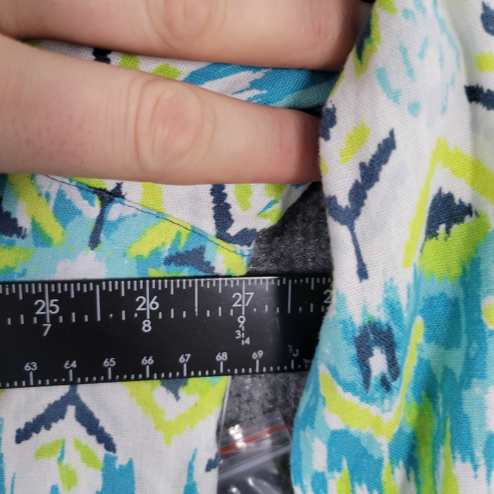 NWT ALI MILES Blue Green Ikat Floral Linen Artsy Toggle Button Up Top SIZE 2X