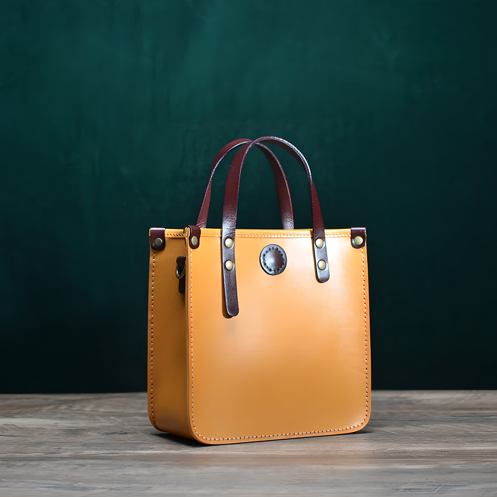Erivis Women’s Genuine Leather Simple Handbag Burgundy Tote Bag shopping