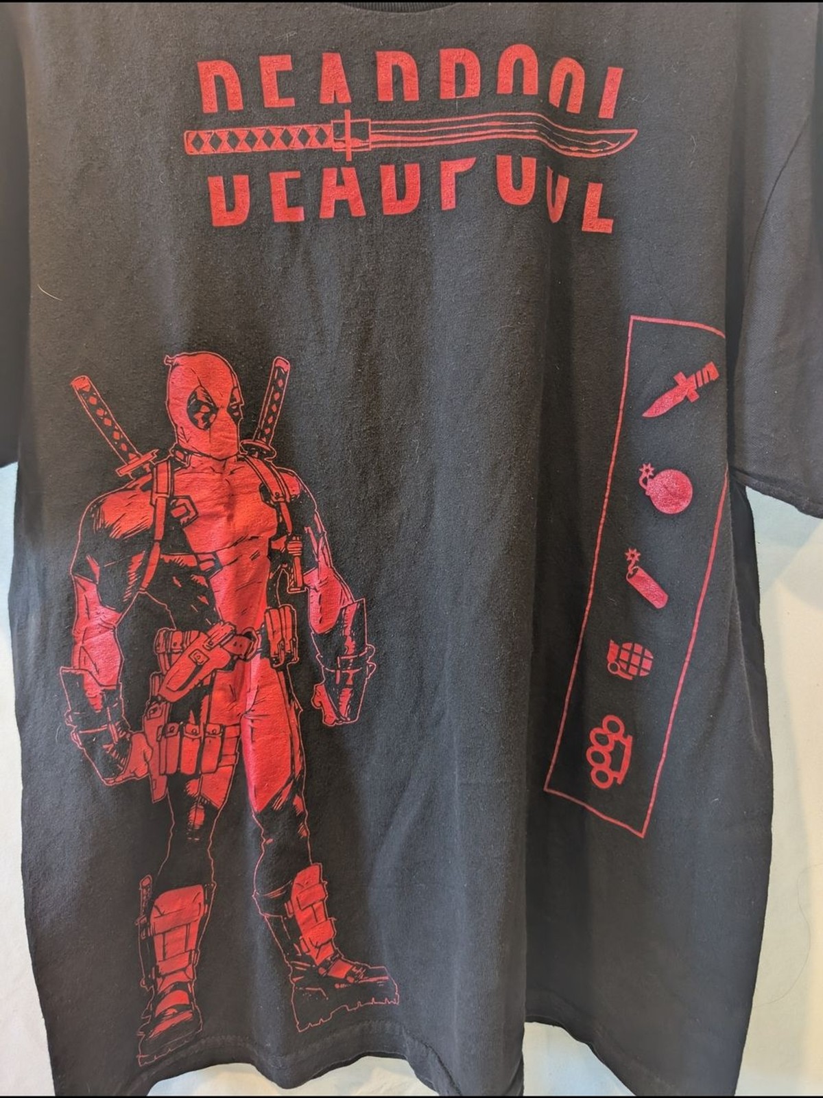 Deadpool Graphic Tee Black & Red Men’s T-Shirt Marvel Movies