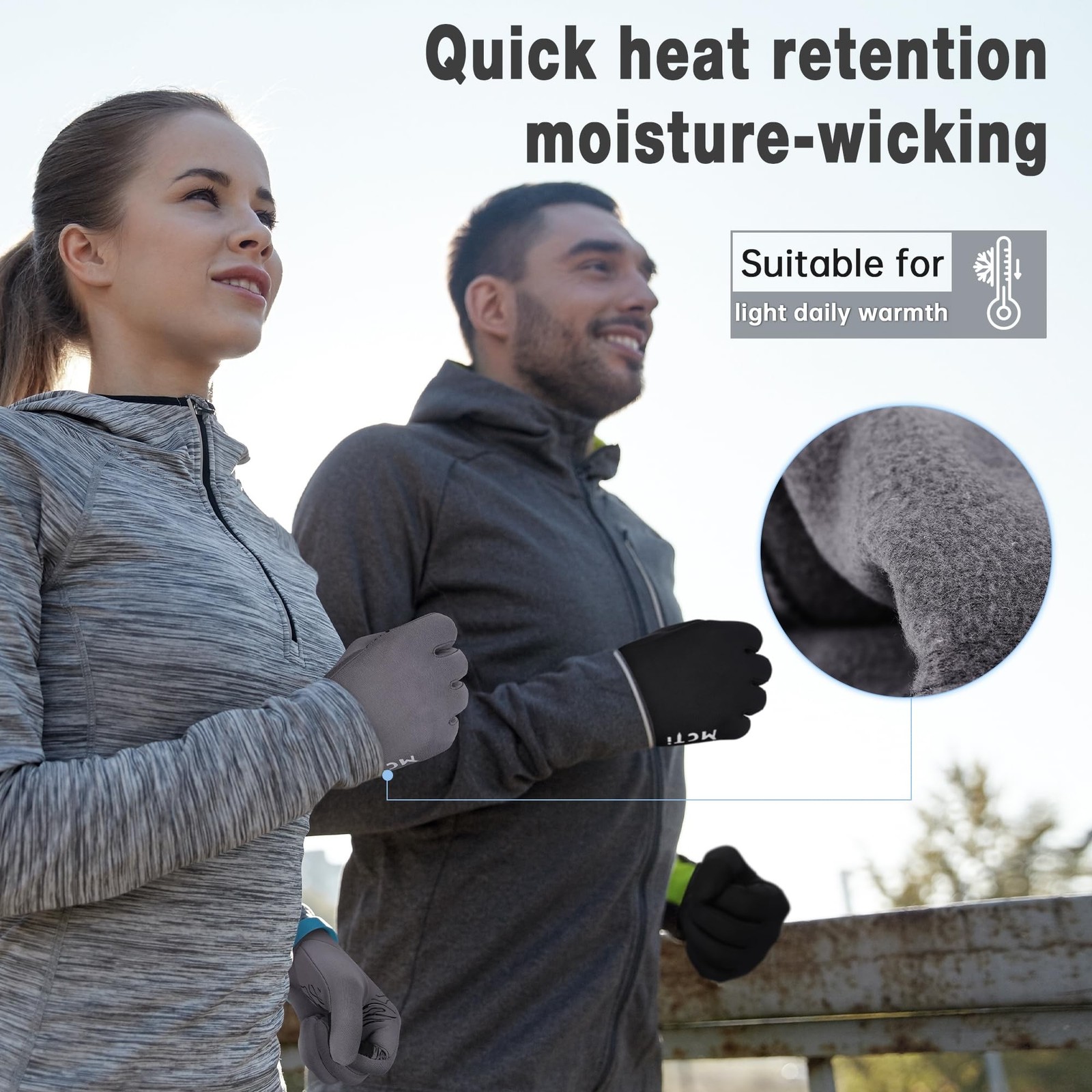 MCTi Lightweight Glove Liners for Men Women, Touch Screen Gloves with Conduct…
