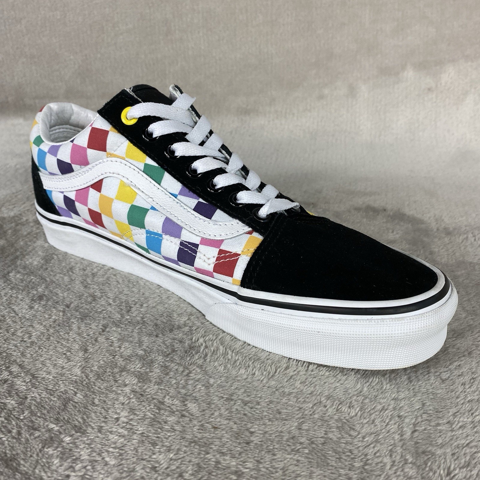 Vans Old Skool Checkerboard Shoes Men 5.5 Women 7 Multi Canvas NEW