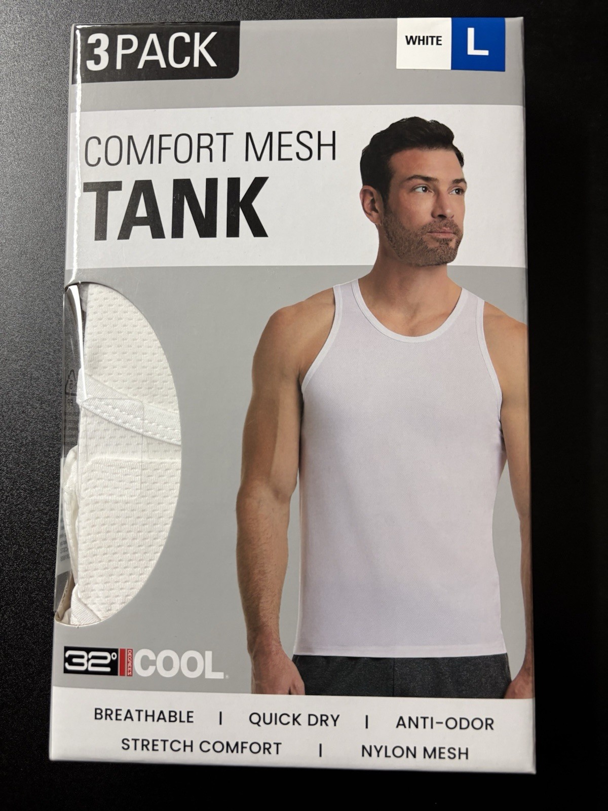 32 Degrees Men’s Comfort Mesh Tank, 3-pack
