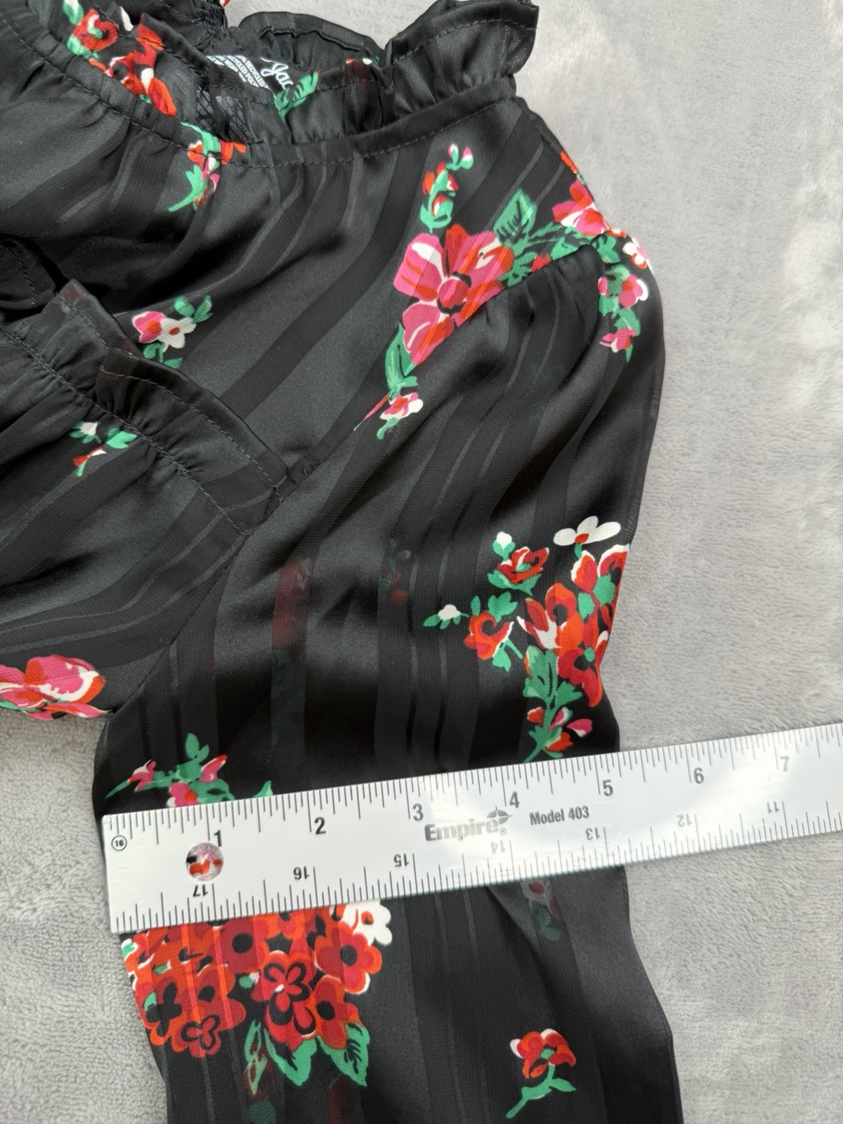 Cat & Jack Girls S (6/7) Black Floral Fit Fall Party Holiday Tiered Dress S 6/7