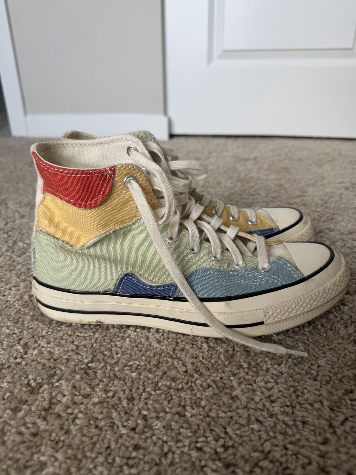 Converse Chuck 70 High Top Crafted Patchwork Olive Aura/Worn Blue A03292C 2022