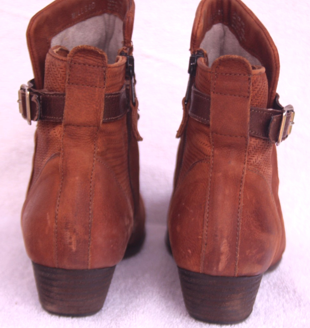 MIZ MOOZ Mills Studded Ankle Boot Womens 40/US 9-9.5 Brown Wrap Boho Buckle