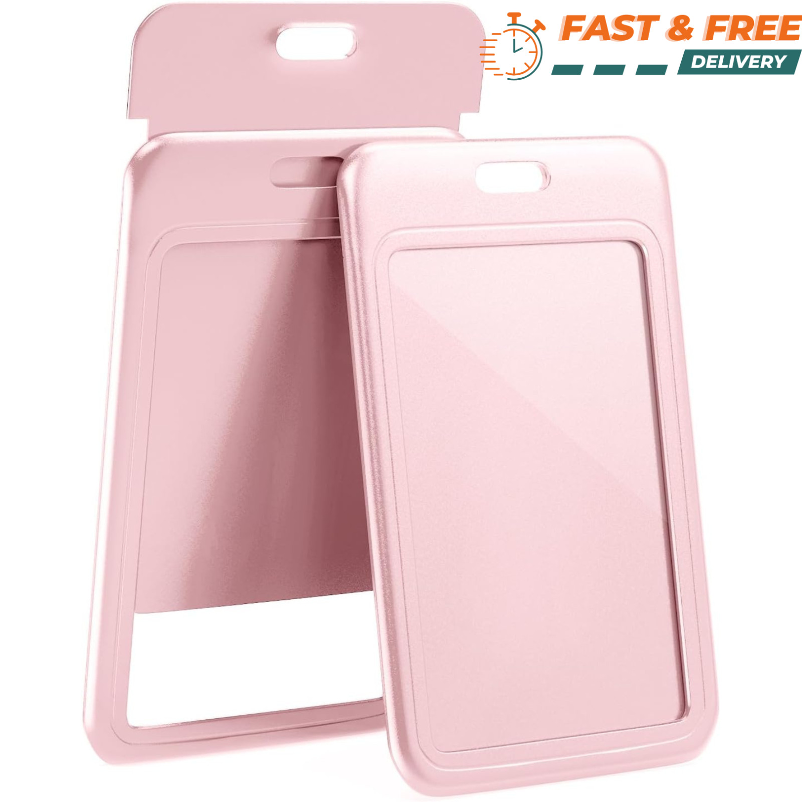 2pcs ID Badge Holder Vertical Card Holder Heavy Duty for Work Key Card Men Women