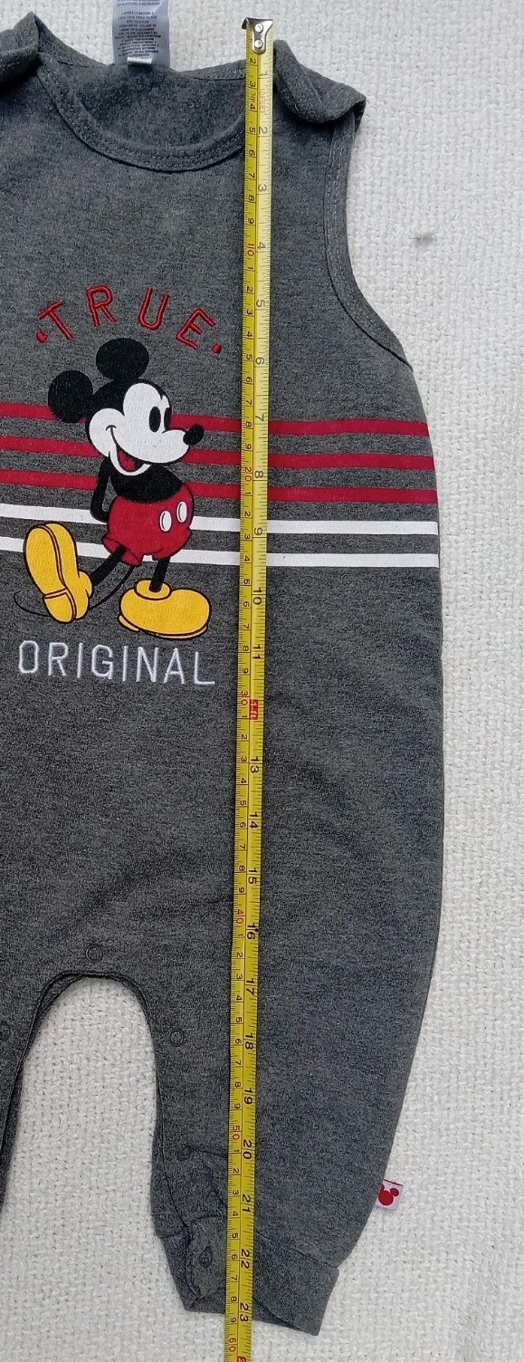 Disney Baby”True Original” Mickey Mouse Design Knit Overall- Size 18 Months-READ