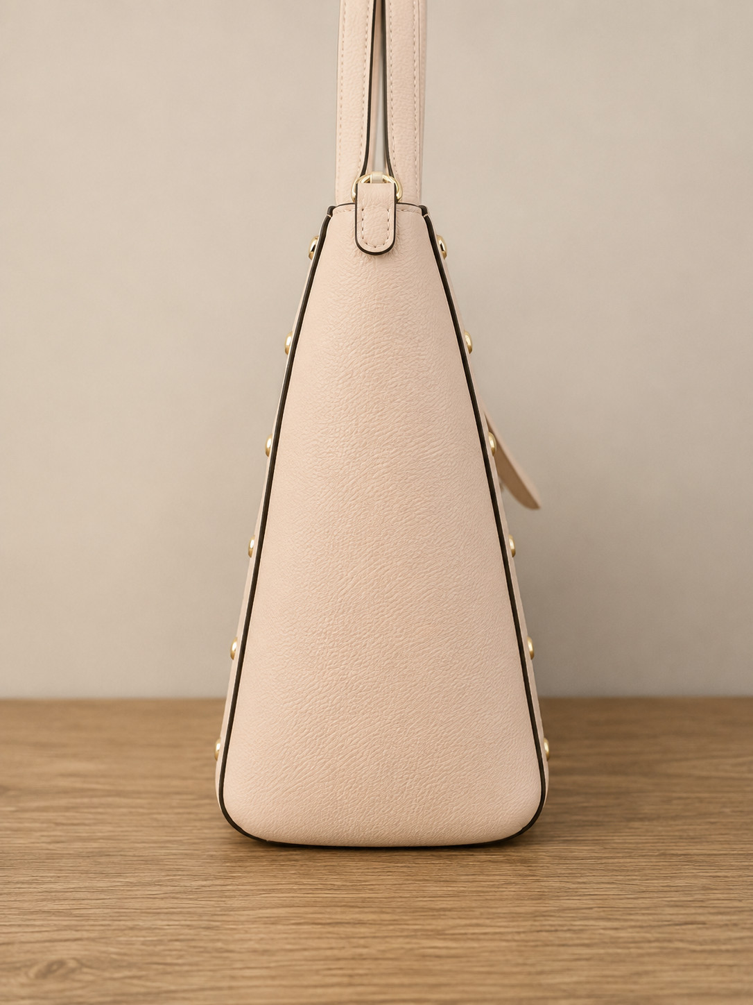 Michael Kors Holly Large Studded Top Zip Tote Bag Soft Pink Pebbled Leather EUC