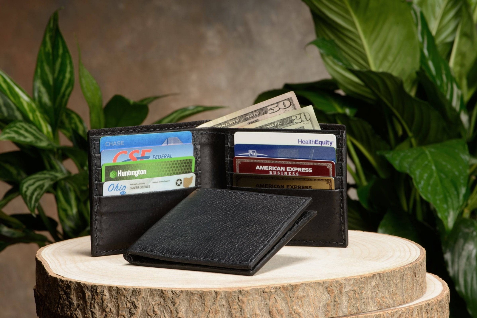 Black American Bison Bifold Wallet Quality USA Handcrafted
