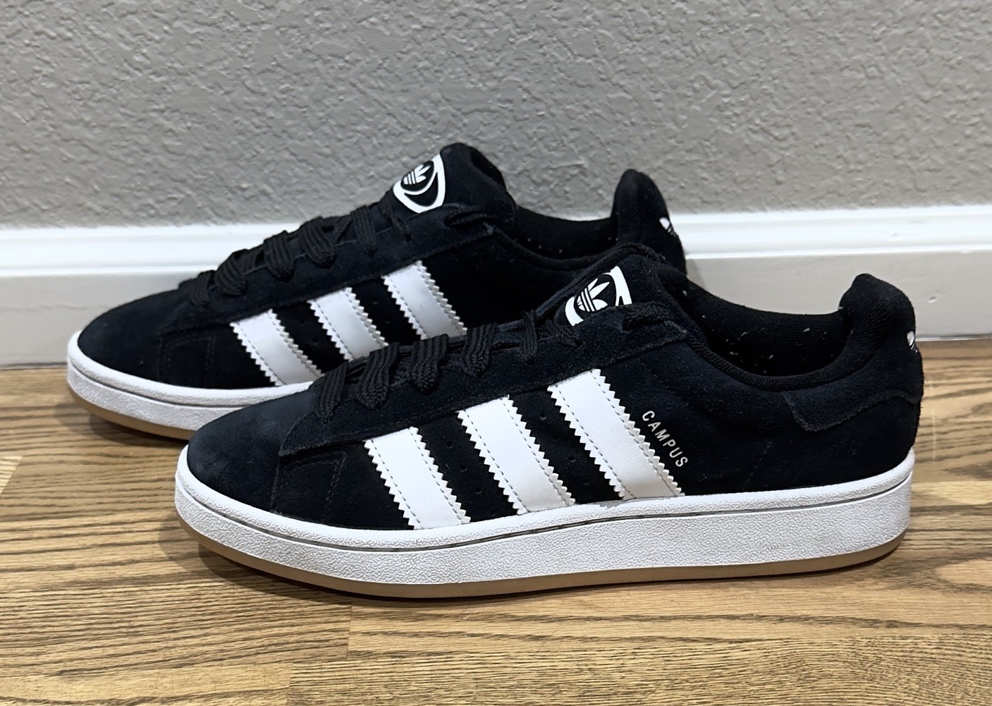 Adidas Campus Shoes Mens 7 Black White Suede Sneakers IH0663